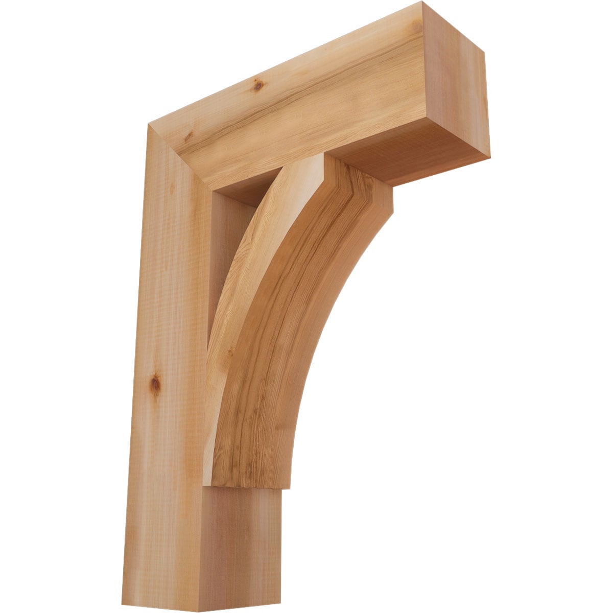 Ekena Millwork BKT06X20X28THR05SWR Thorton block smooth 5-1/2-in x 20-in x 28-in Western red cedar Brown Wood Standard bracket