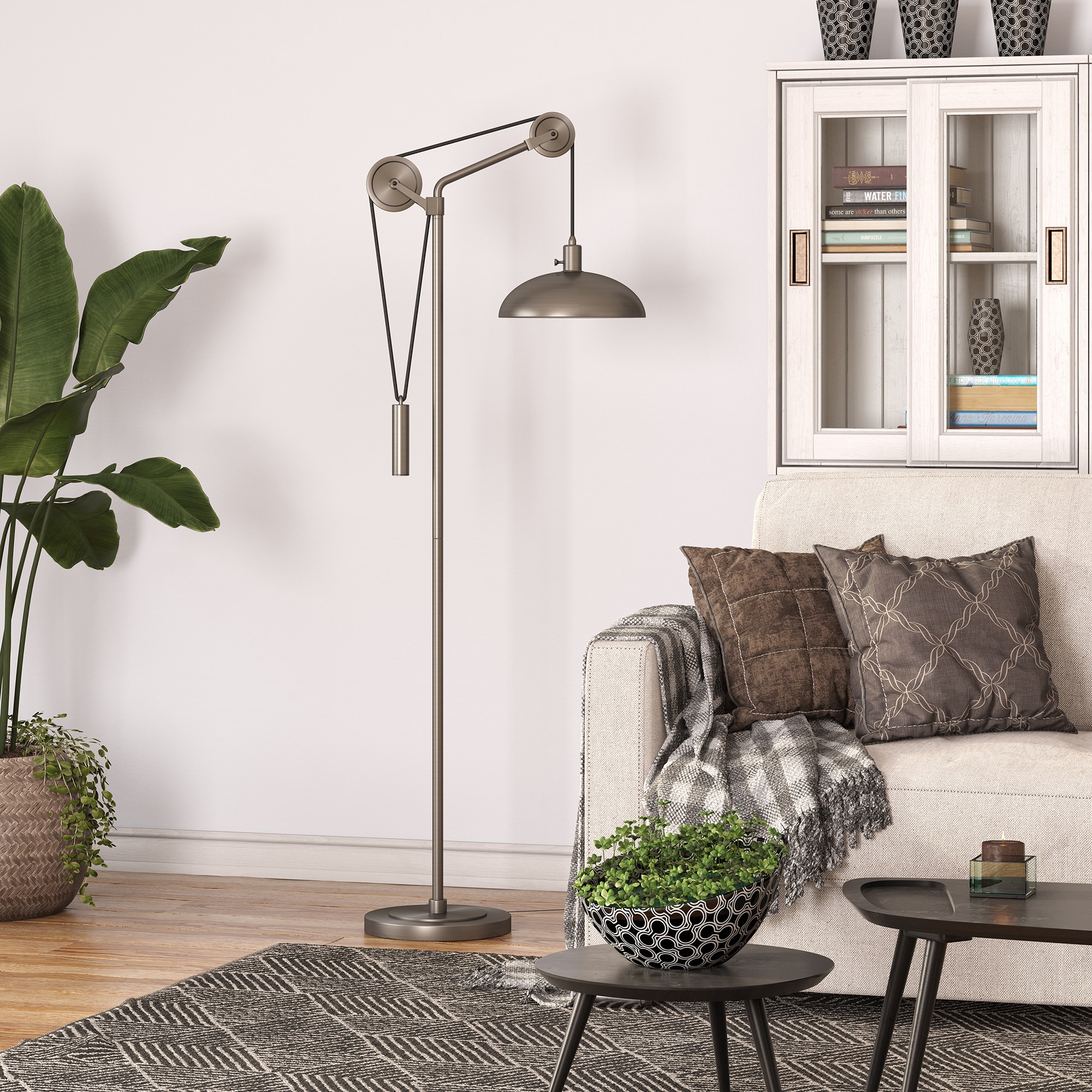 Hailey Home FL0714 Neo 72-in Aged steel Standard Floor Lamp with Metal Shade