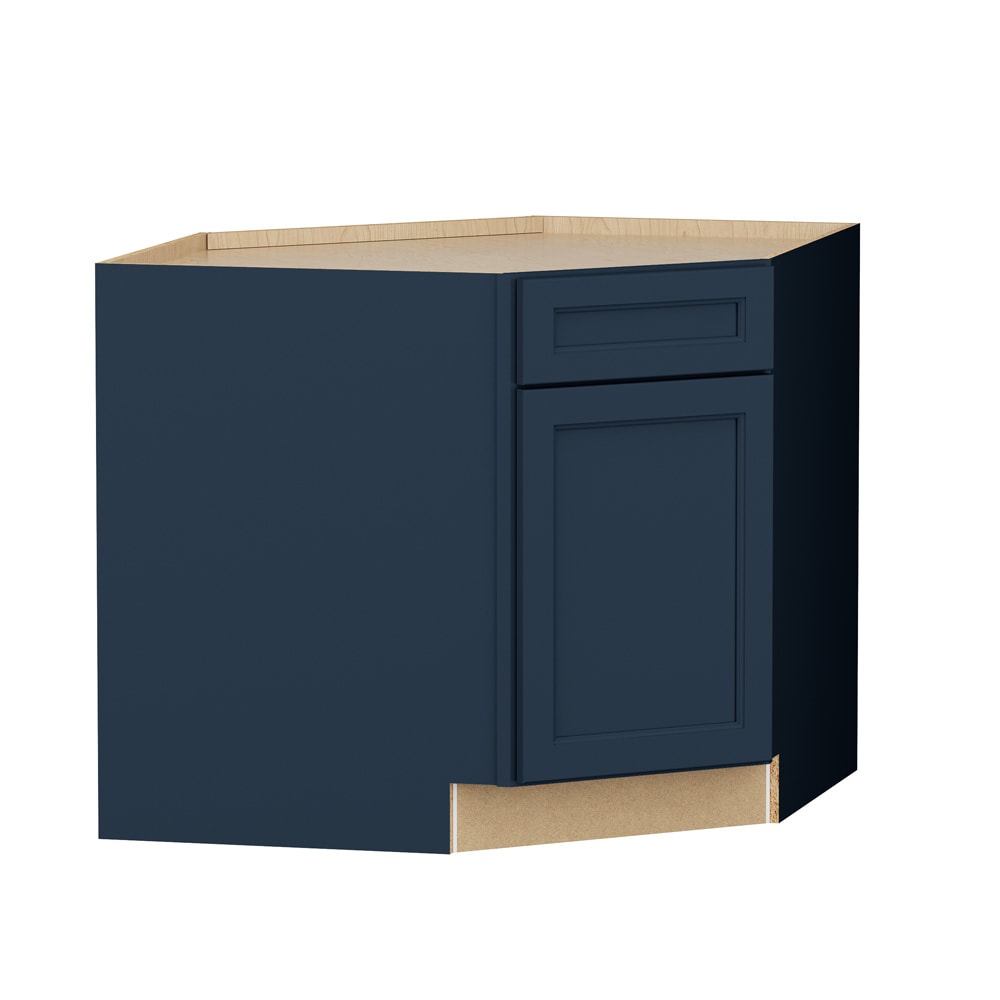 Shenandoah Glasson 36-in W x 34.5-in H x 24-in D Navy Painted Sink Corner Sink Base Fully Assembled Cabinet Recessed Panel Transitional