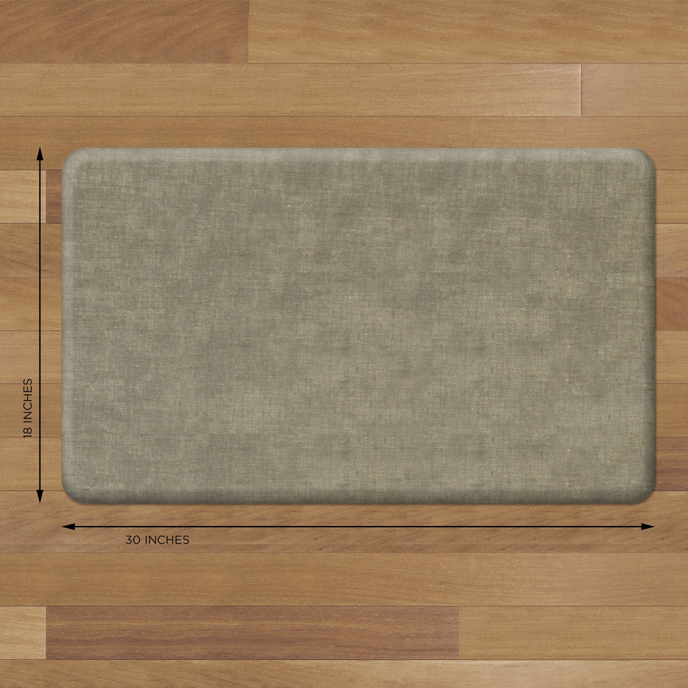 GelPro Grasscloth Gray Kitchen Mat, 18 in x 30 in 