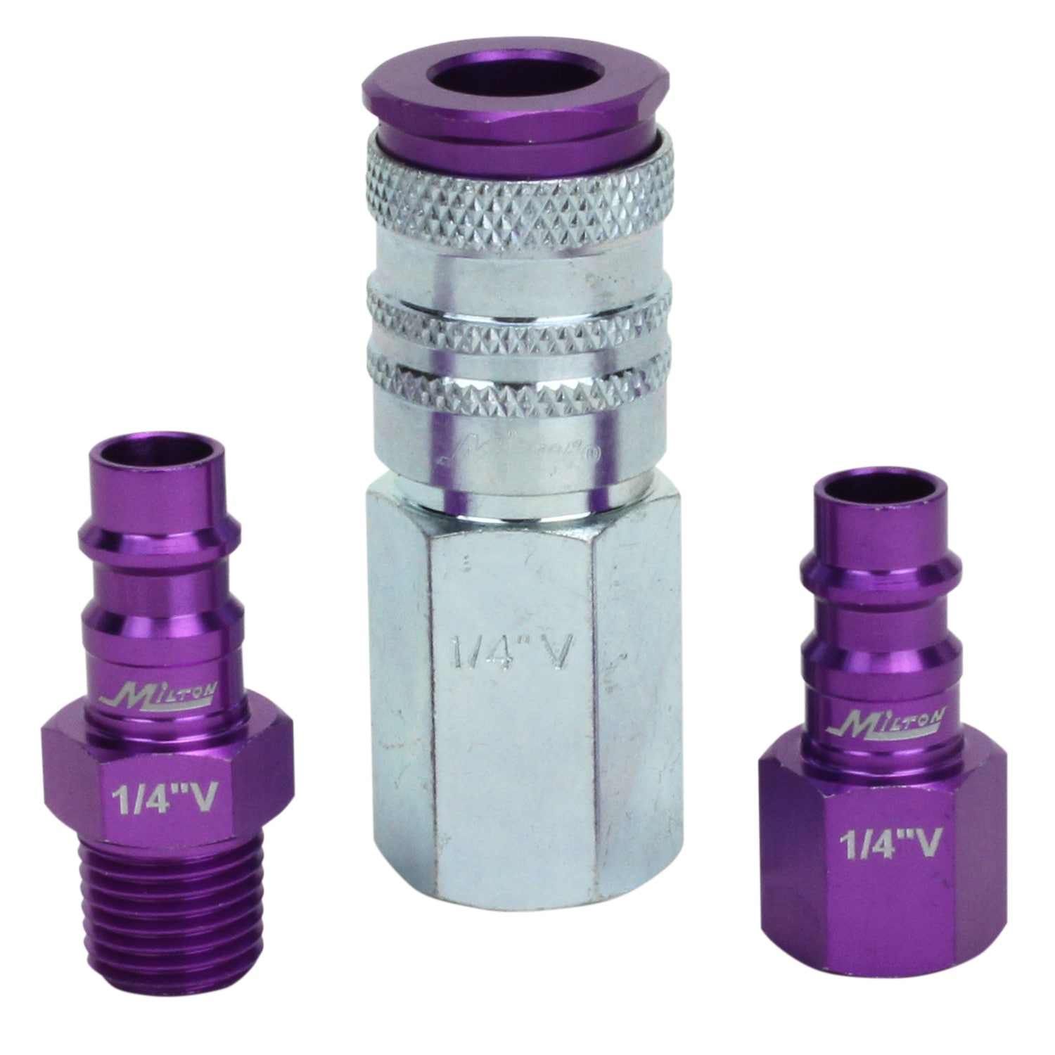Milton S-303VKIT ColorFit HIGHFLOWPRO Coupler and Plug Kit V-Style 1/4-in NPT 3 PC