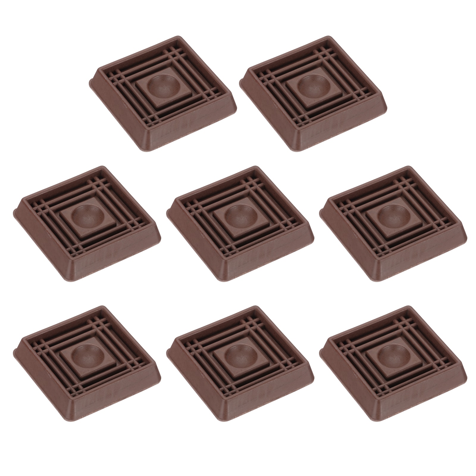 PATIKIL 1.5x1.5inch Furniture Coasters 8pcs Caster Cups Furniture Cups Rubber Non-Slip Square Feet Anti-Slip Stopper Pad Protector Sliding for Hardwood Floors Carpet Chair Table Coffee