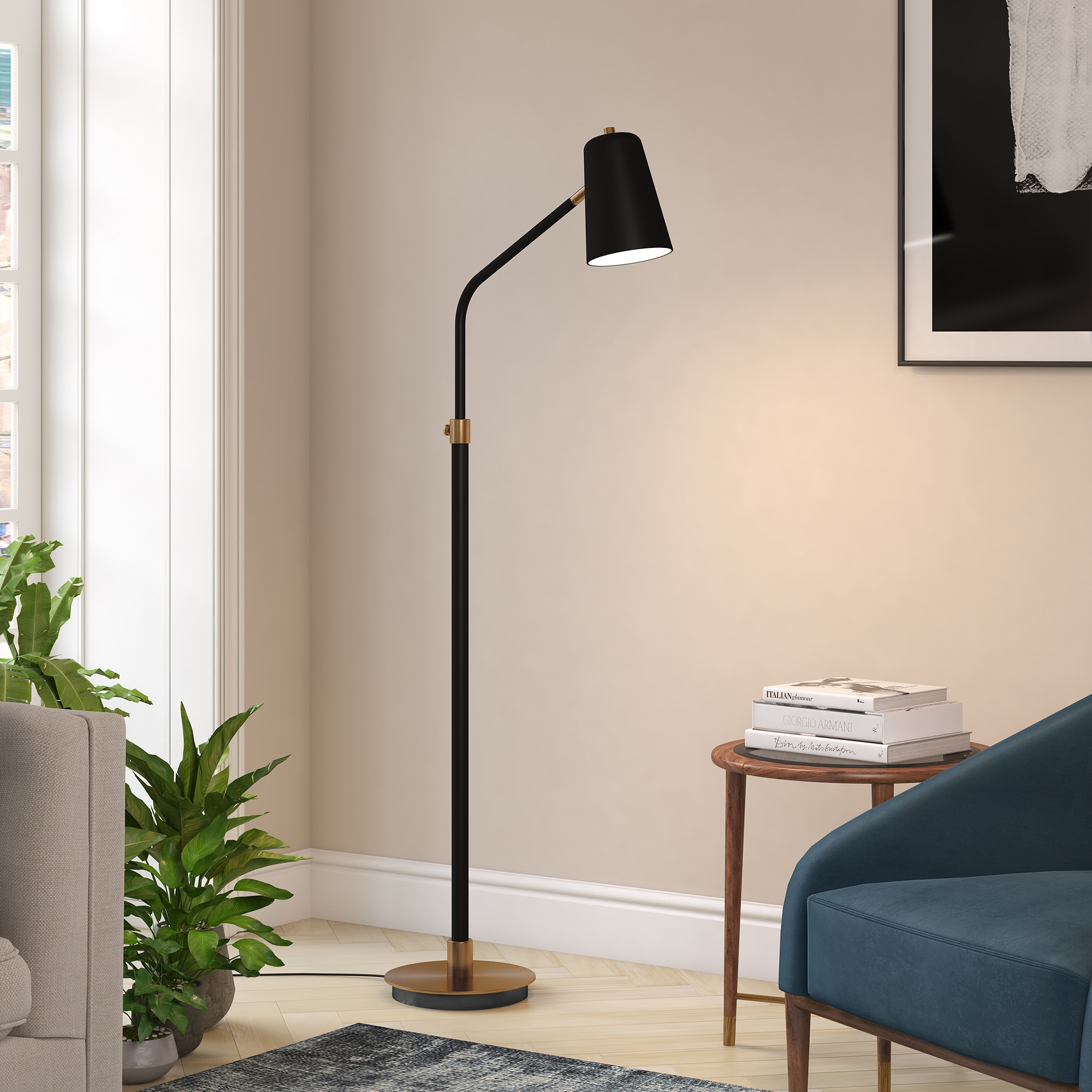 Hailey Home Henderson 62-in Brass Floor Lamp in the Floor Lamps department  at