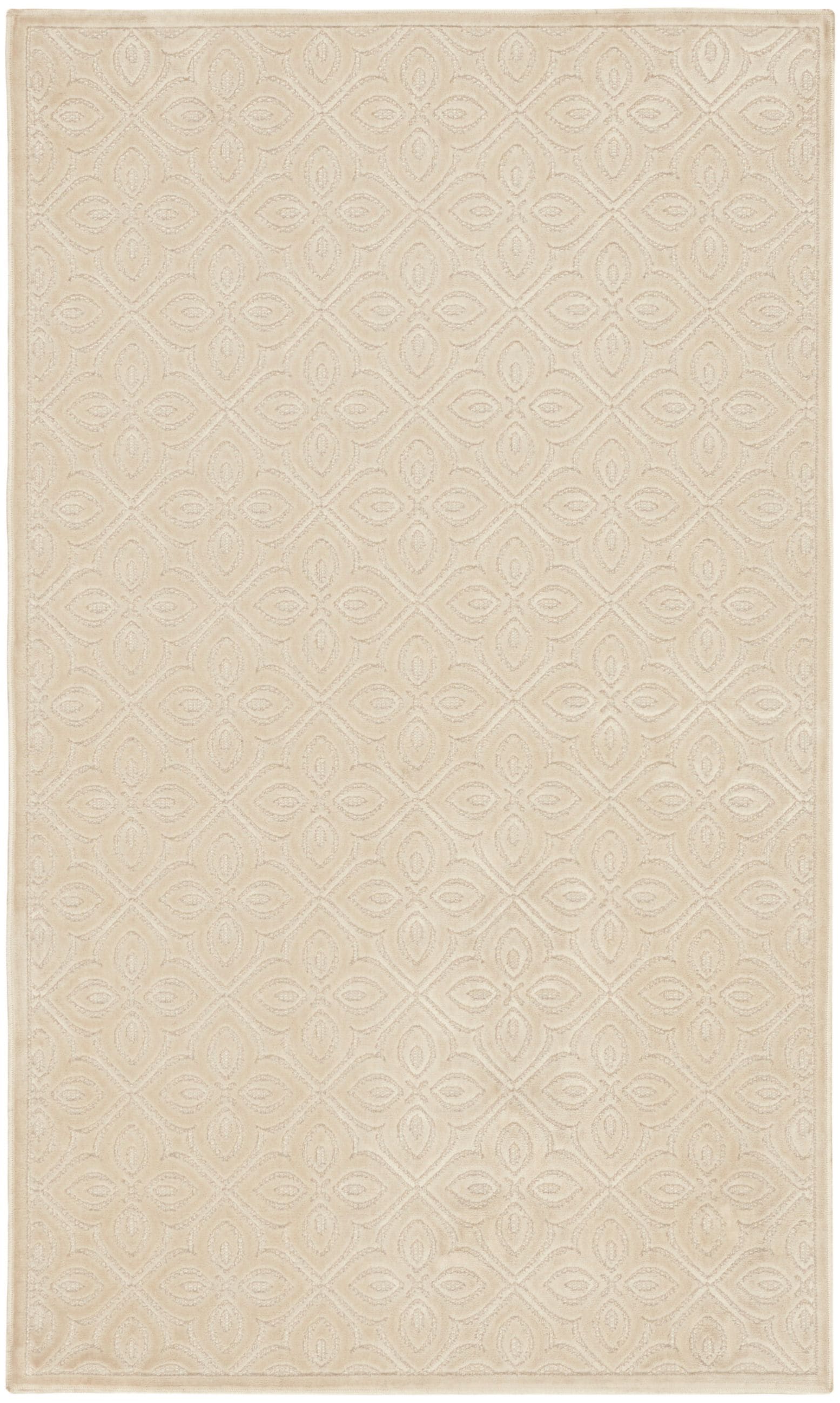  Home Washable Charm 3 x 5 ft Ivory Indoor Area Rug