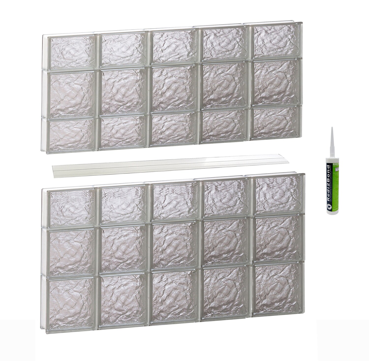 REDI2SET S4042IS Ice Glass 38-3/4-in x 40-1/2-in Frameless Replacement Glass Block Window