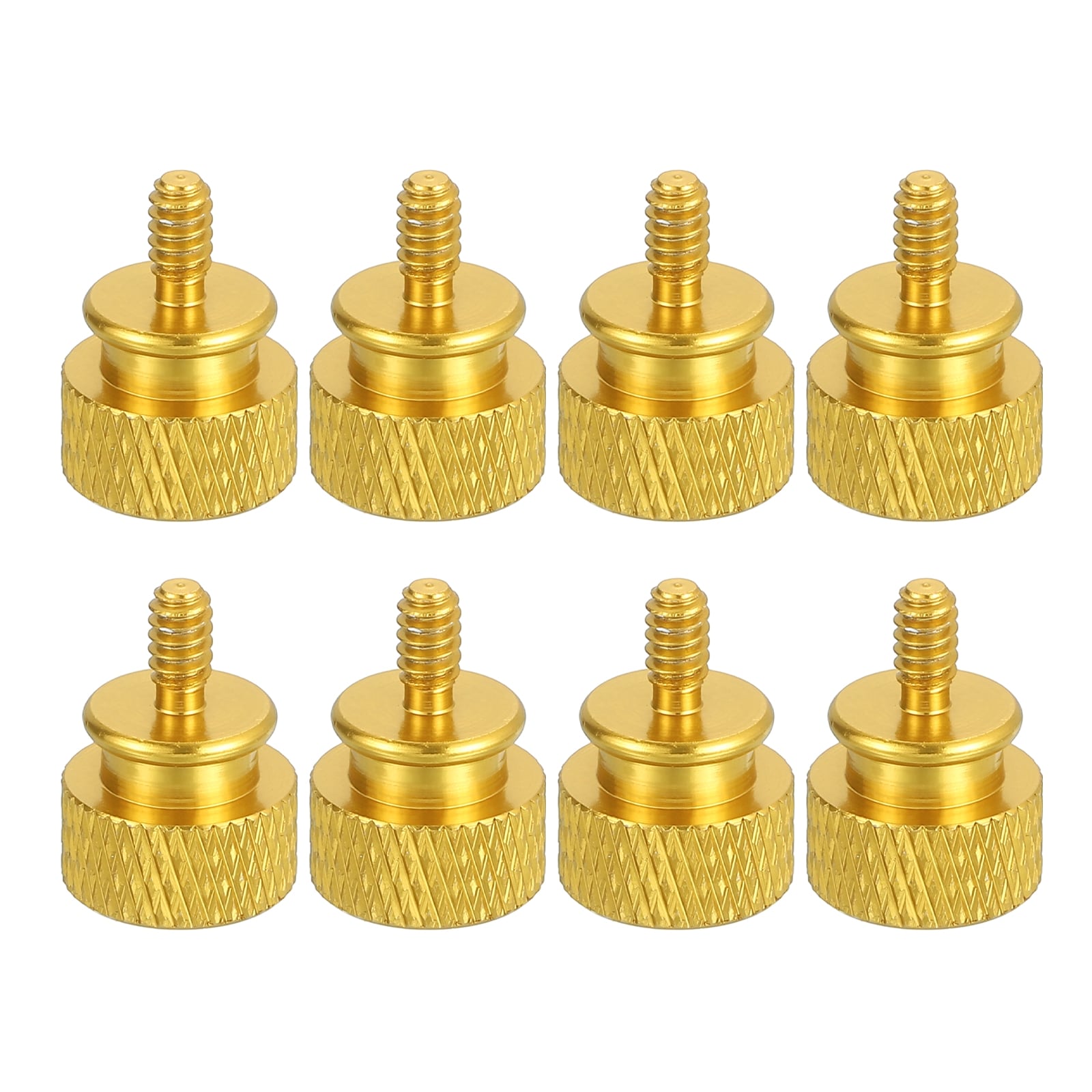 Unique Bargains 8pcs #6-32 UNC Aluminum Thumb Screws 12x16mm(ODxH) Computer Case Thumb Screws for PC Side Panel Motherboard Mounting Screw Gold