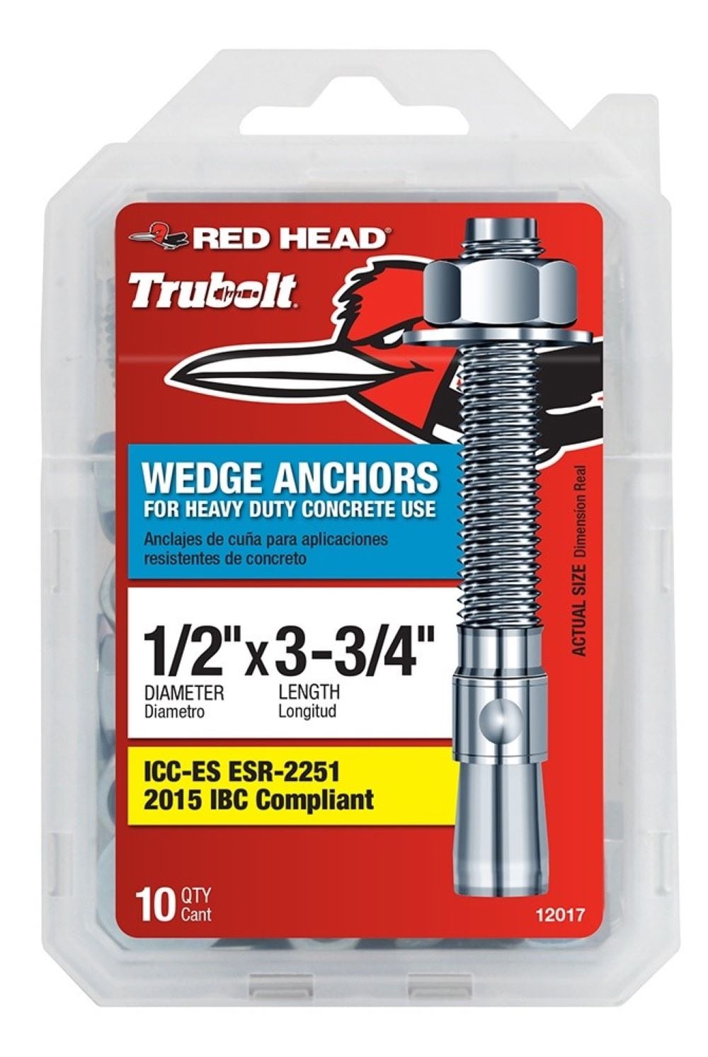 Red Head 1/2-in x 3-3/4-in Concrete Wedge Anchors (10-Pack) in the Anchors  department at