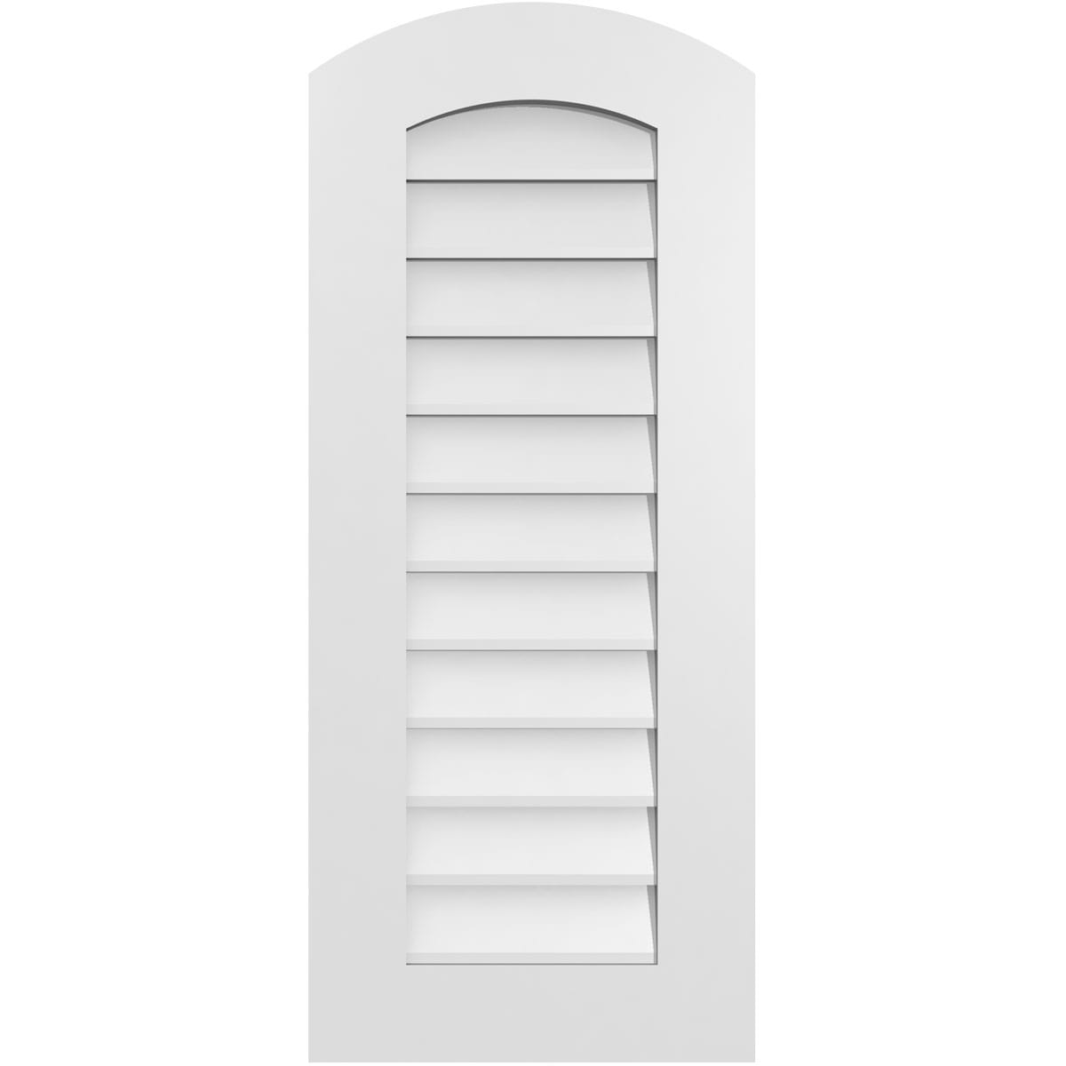 Ekena Millwork GVPAR16X3801SN 16-Inches x 38-Inches Off-white Round top PVC Gable Louver Vent