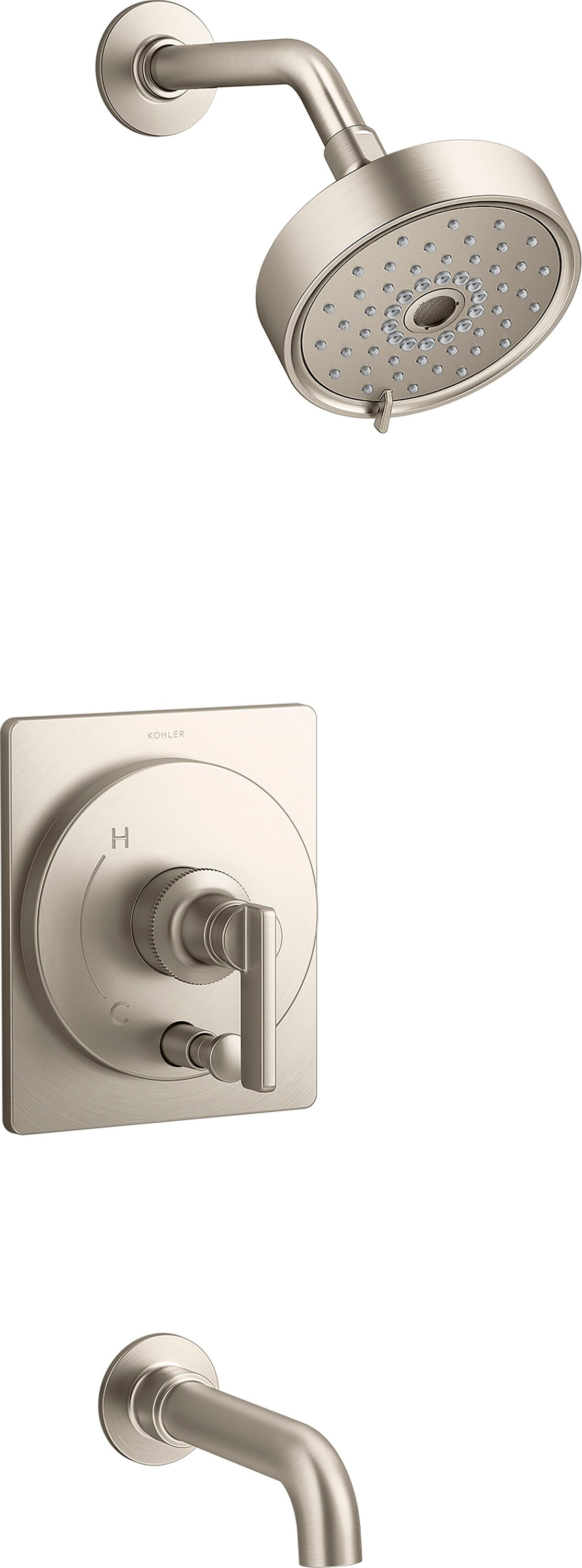 KOHLER T35918-4G-BN Castia by Studio McGee Vibrant Brushed Nickel 1-handle Multi-function 5.5-in Round Bathtub and shower Faucet