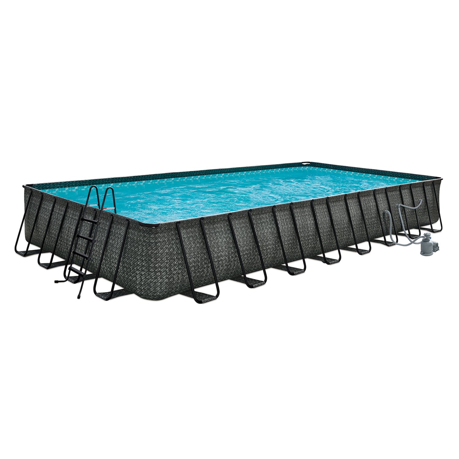 Funsicle 308902 32-Feet x 16-Feet x 52-Inches Metal frame Rectangle Above-Ground Pool with Filter Pump with Ground Cloth with Pool Cover with Ladder