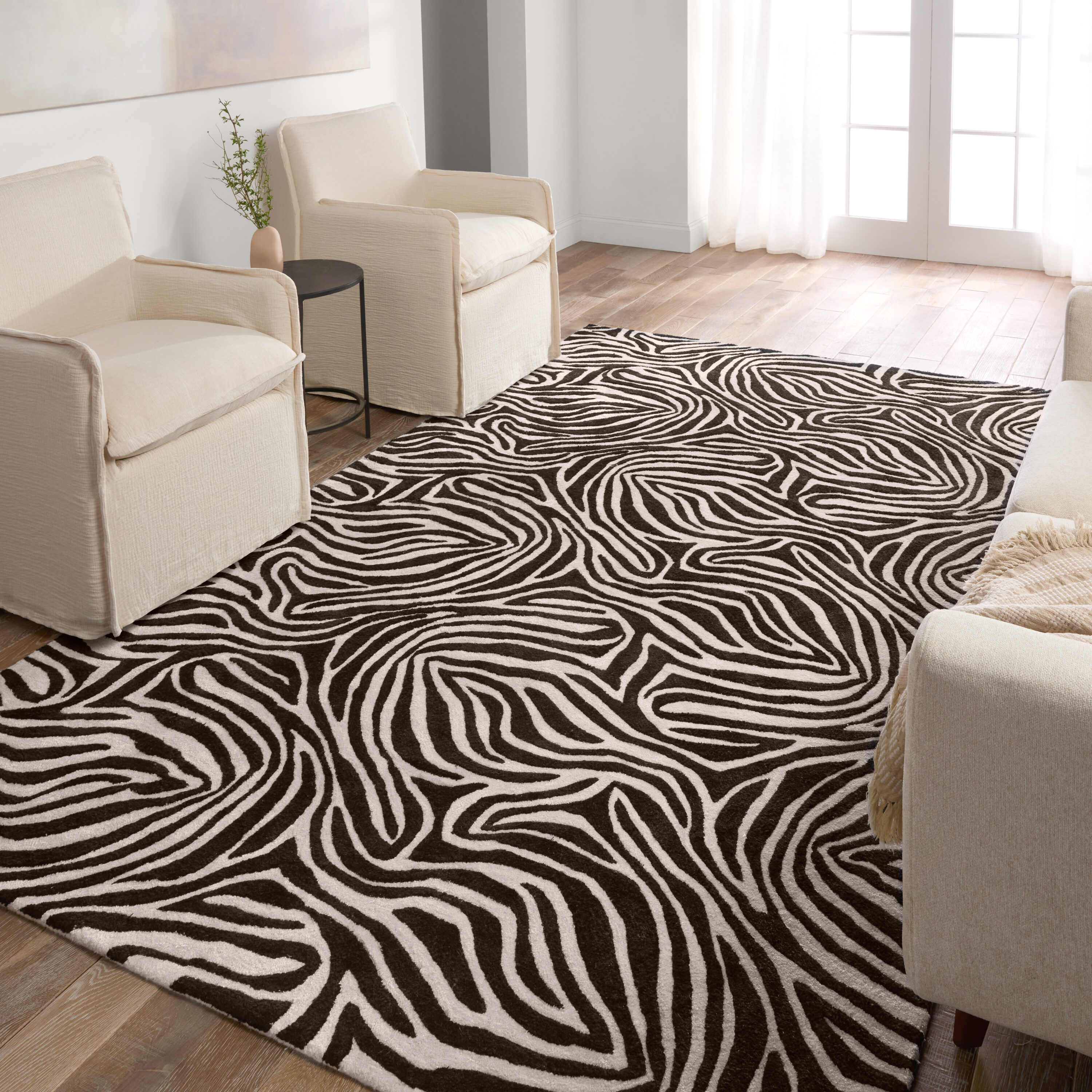 Jaipur Living Clayton 9 X 12 Wool Black Indoor Animal Print Global Area ...