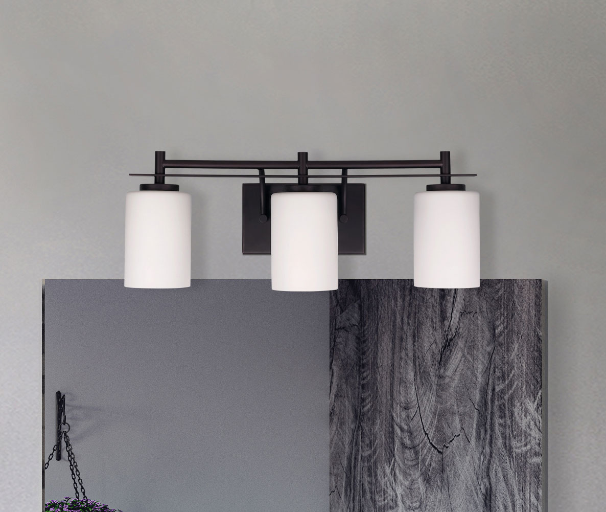 Canarm Carlton 3 Light Bronze Moderncontemporary Vanity Light In The Vanity Lights Department 6327