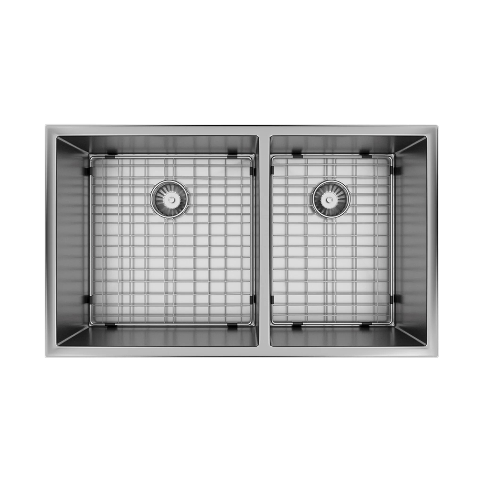 Valley Bath and Kitchen STAVE3219DBUOFF Undermount 32.01 x 19 Stainless steel Double offset bowl 16 -Gauge Kitchen Sink
