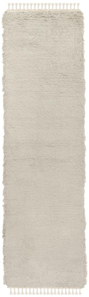 Safavieh CSB150D-28 Casablanca Meknes Shag 2 x 8 (ft) Knotted Wool Gray Rectangular Indoor Solid Farmhouse/Cottage Runner rug
