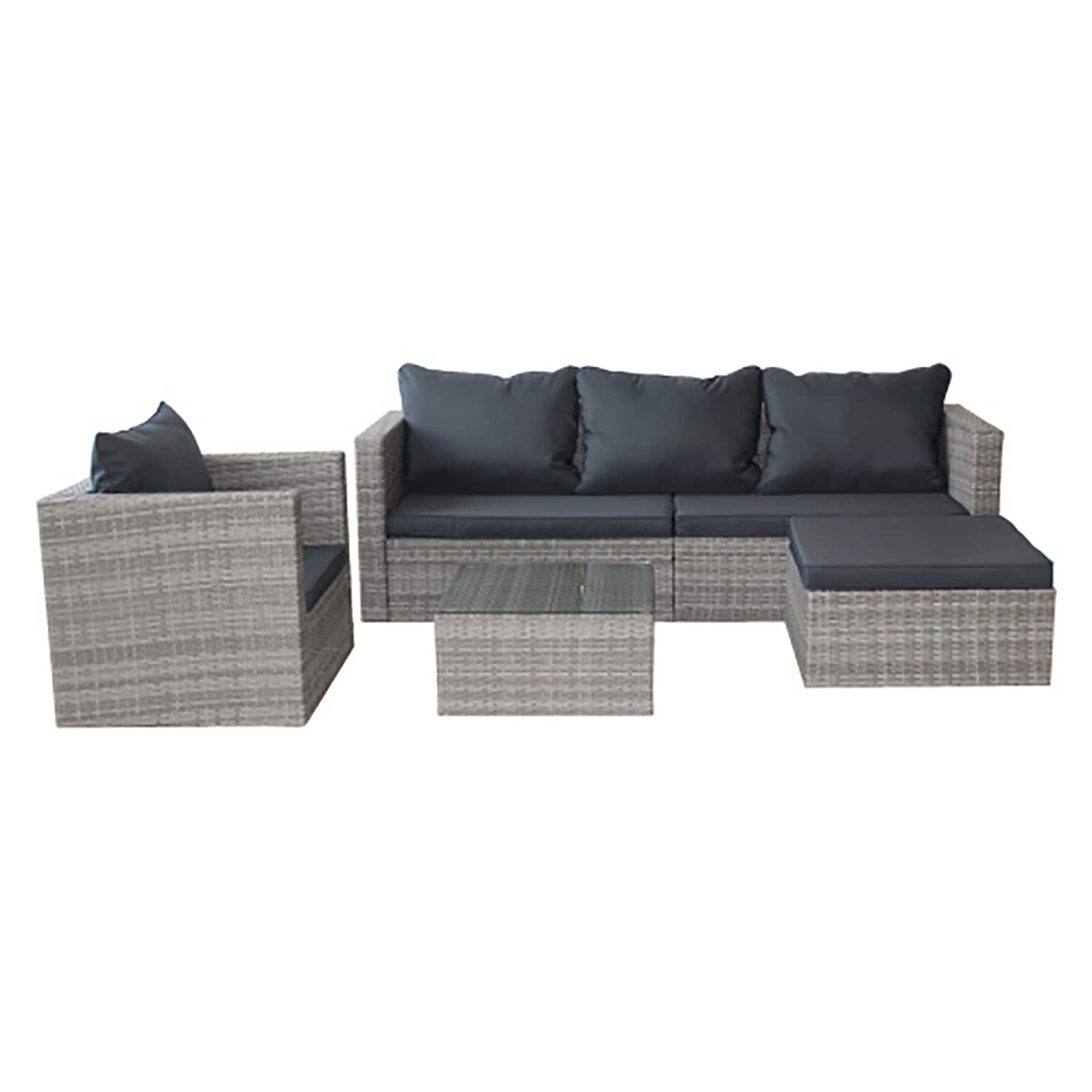 GZMR Rattan Patio Furniture Set 4-Piece Rattan Patio Conversation Set ...