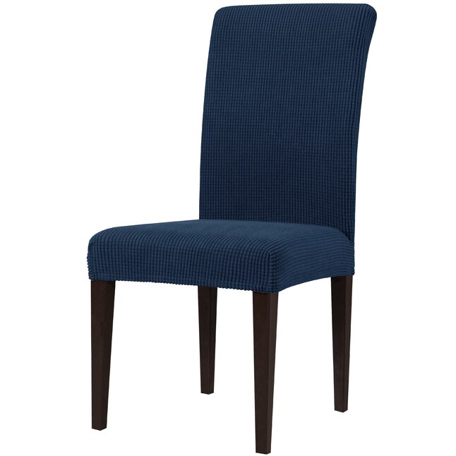Box Cushion Dining Chair Slipcover, Navy Blue Dining Room Chair Cushions