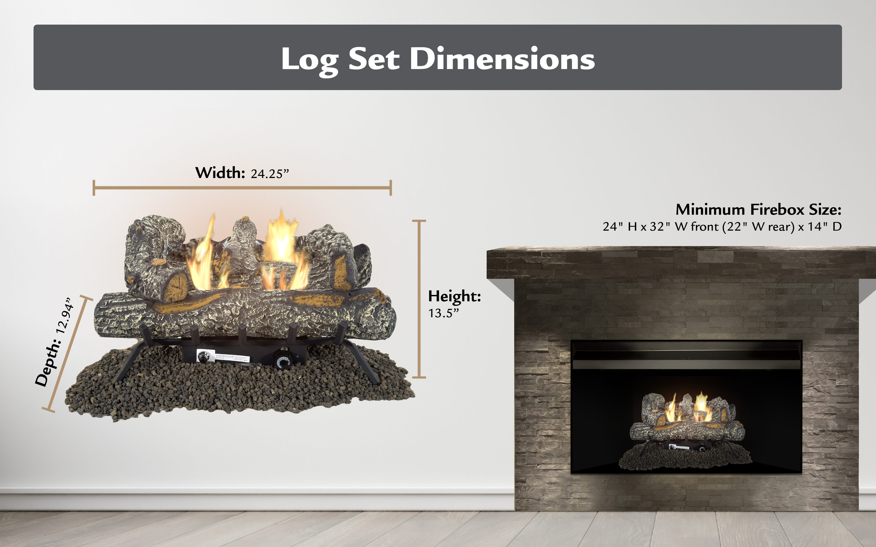 Pleasant Hearth VFL3-SO24DT Gas-Logs - View #4