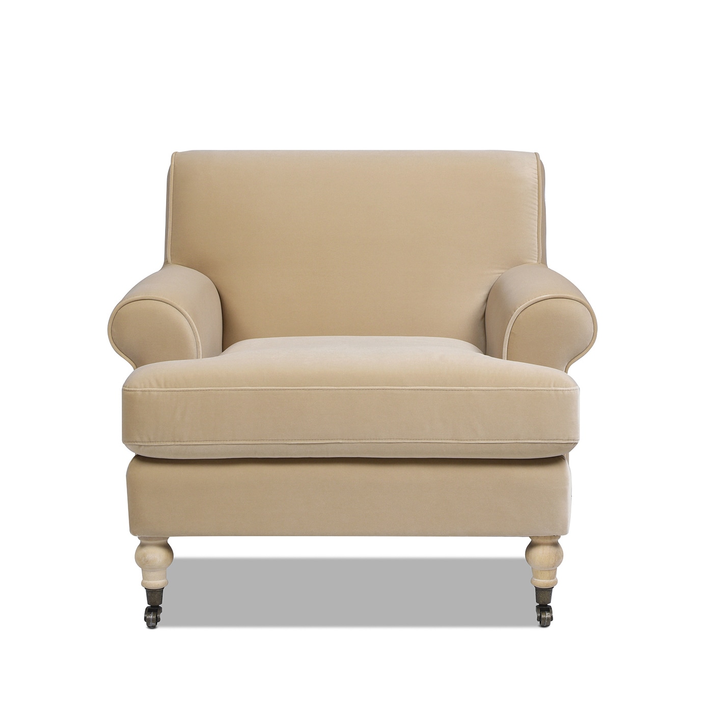 Jennifer Taylor Home 63360-1-V042 Alana Lawson Farmhouse Fawn Brown Velvet Accent Chair
