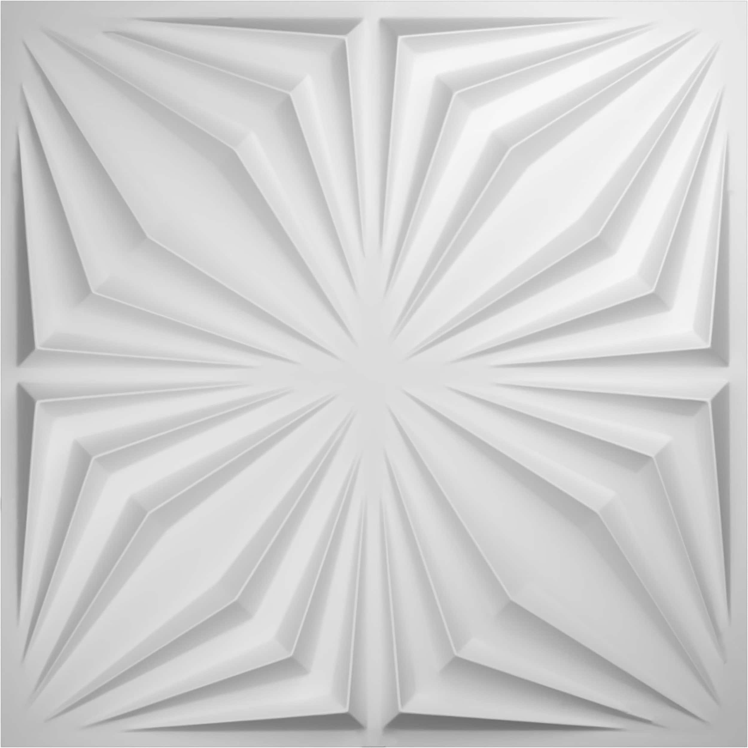Ekena Millwork WP20X20AHWH-CASE-50 19-5/8-in x 19-5/8-in Embossed White PVC Wall Panel Geometric 50 -Pack