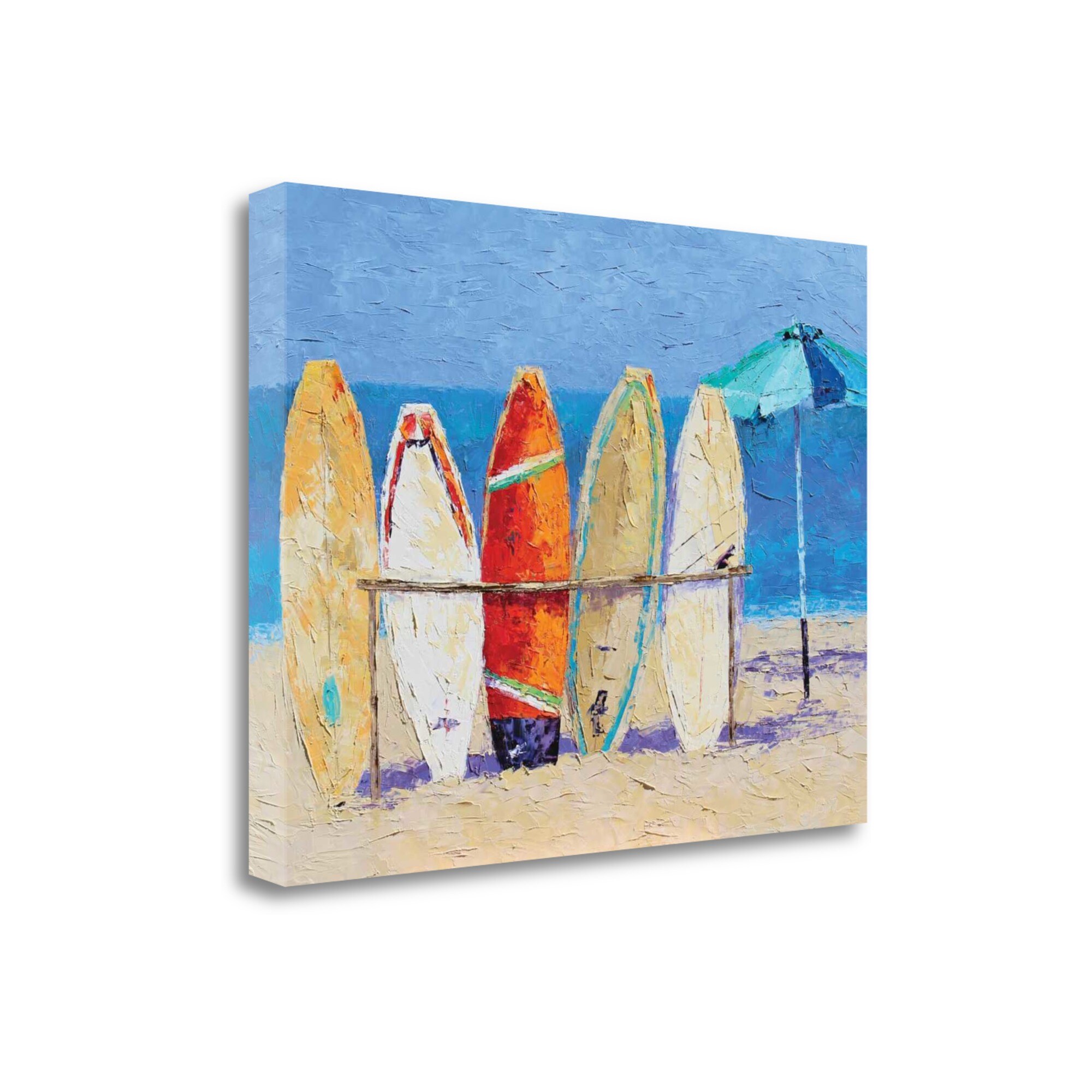 Tangletown Fine Art SBLT1390-2317C Resting On The Beach Leslie Seata 17-in H x 23-in W Coastal Print on Canvas