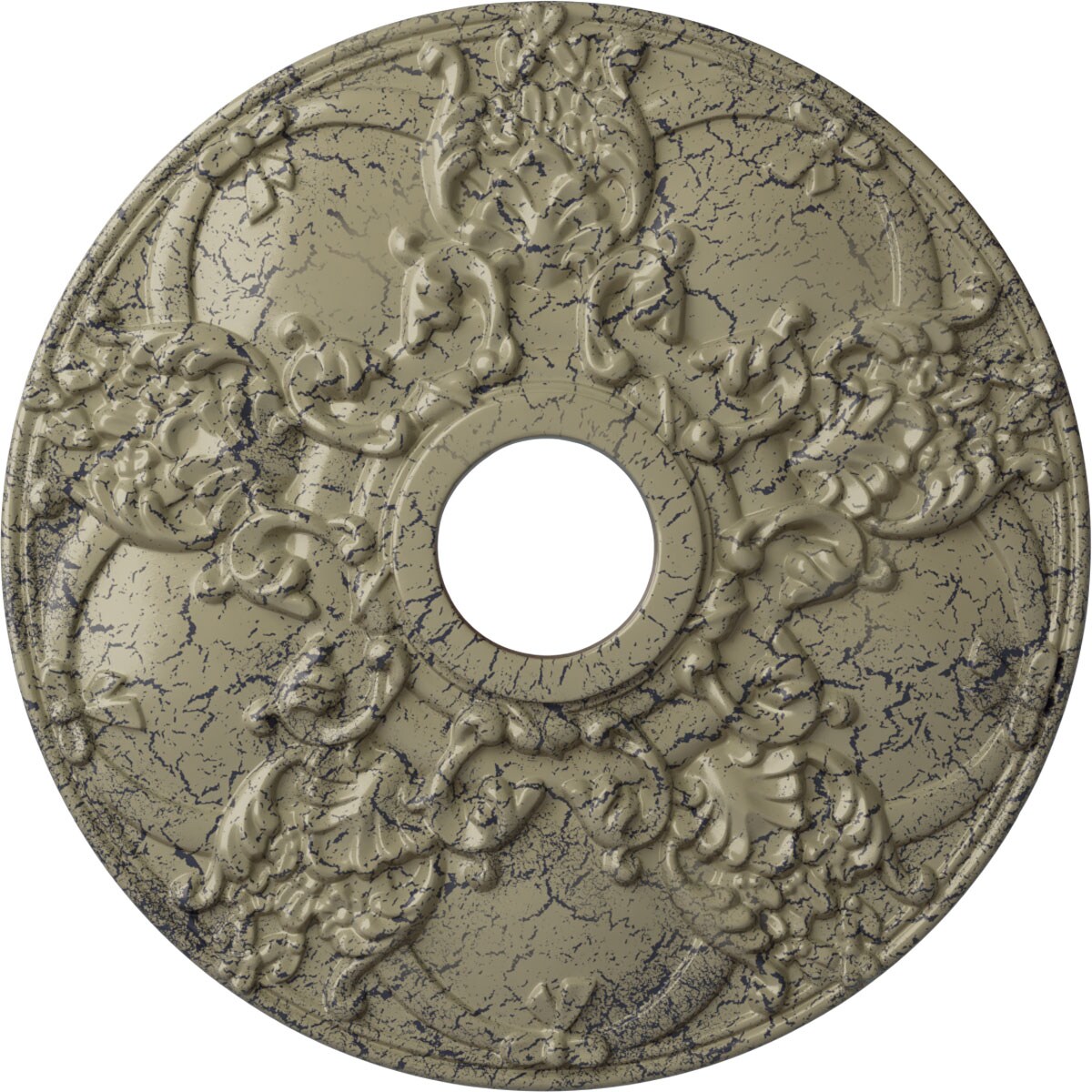 Ekena Millwork CM18NOCSC Norwich 18-in W x 18-in L Painted Castle Stone Crackle Polyurethane Whole Ceiling Medallion