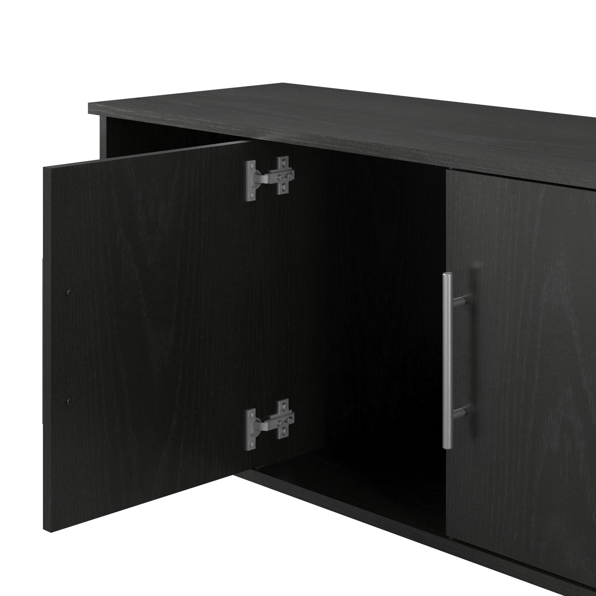 Camberly Black Oak Laminated Shoe Storage Bench with Adjustable Shelves