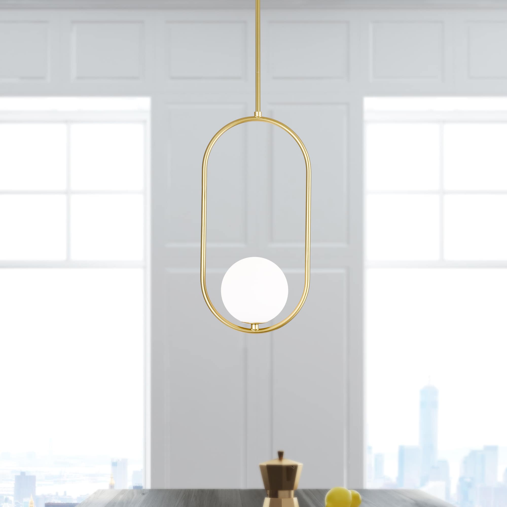 CWI Lighting 1212P8-1-169 8 1 -Light Medallion Gold Modern/contemporary Frosted glass Geometric Mini Hanging Pendant light