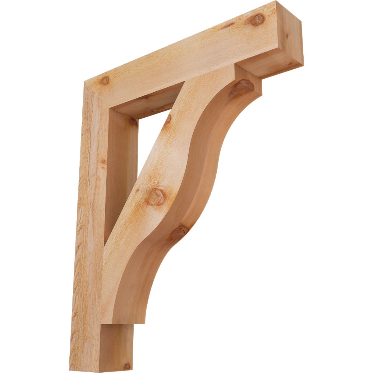 Ekena Millwork BKT06X34X42FST05RWR Funston Block Rough Sawn 6-in x 34-in x 42-in Western red cedar Brown Wood Standard bracket