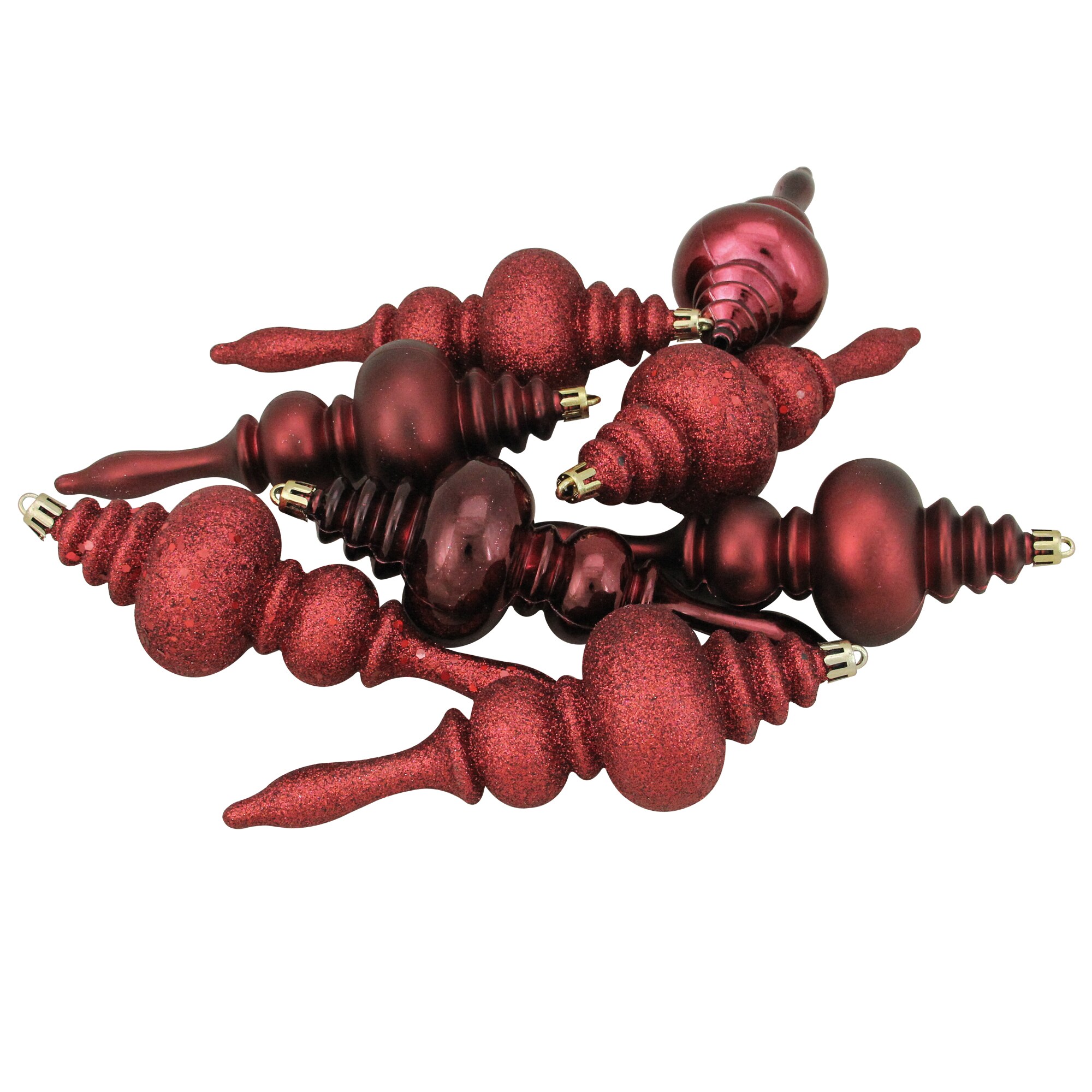 Northlight 31757037 8 -Pack Red Standard Indoor Ornament set Shatterproof