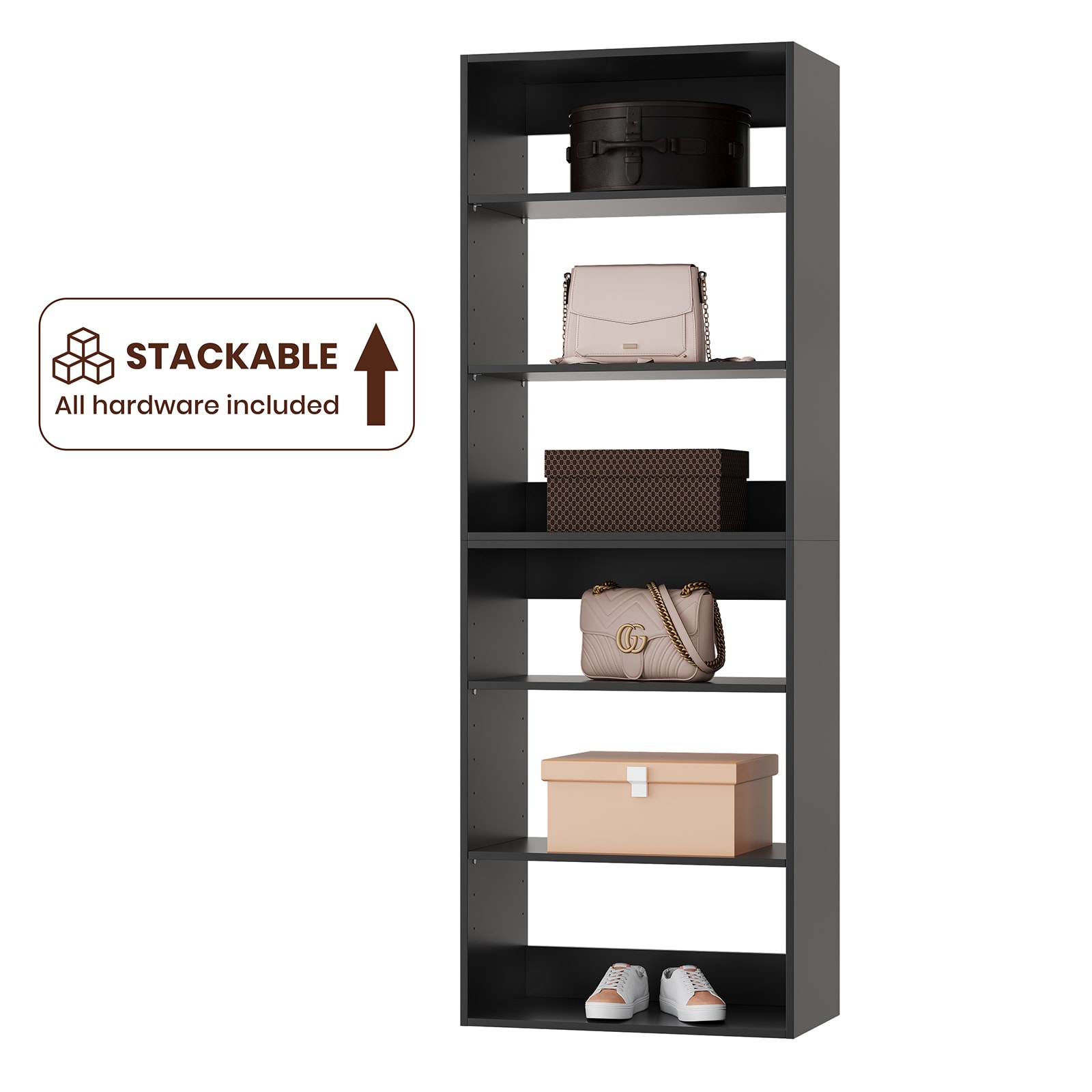 LOVMOR LO-DE6F0055F9-SY-ZJL Wood-Closet-Shelves - View #3