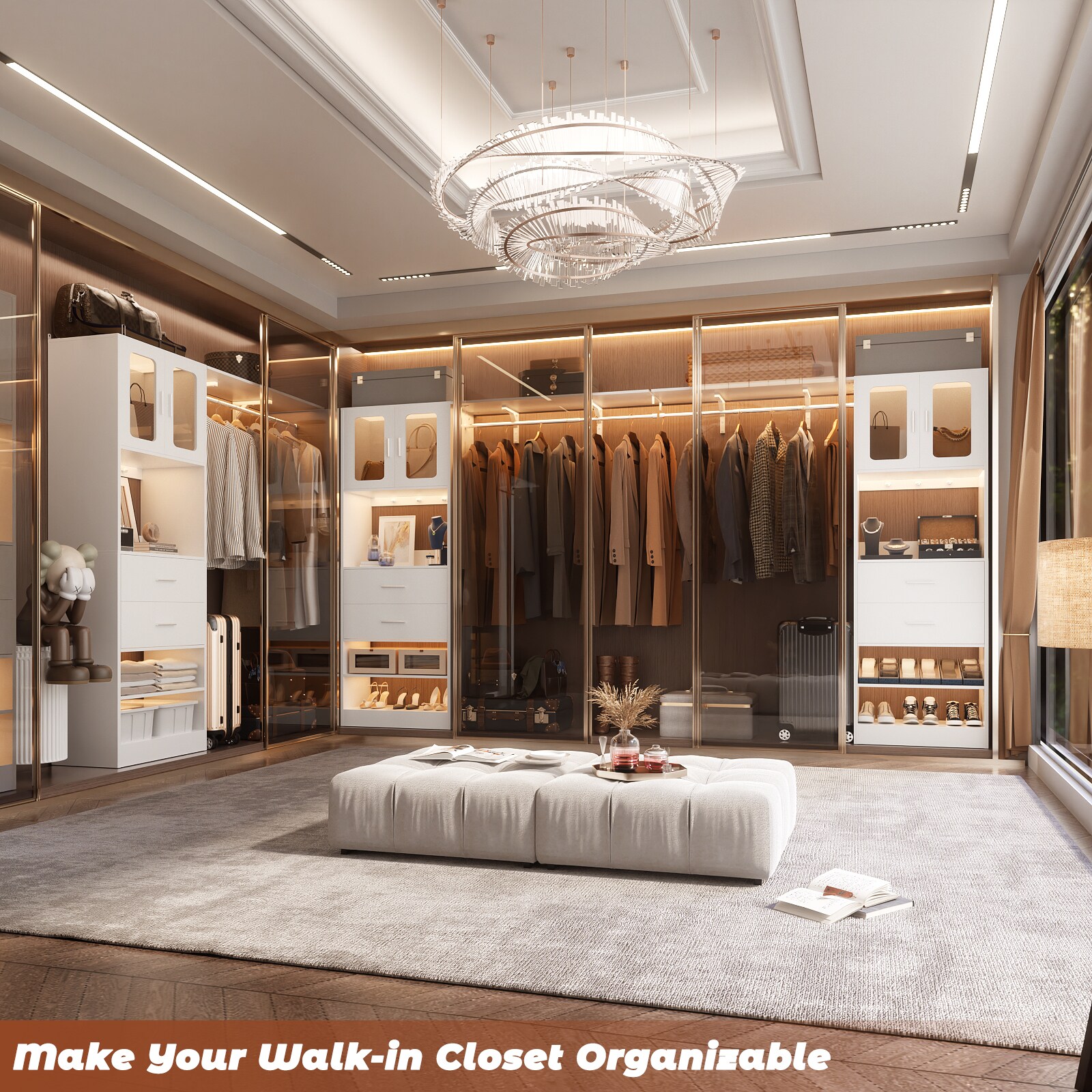 Aheaplus CS96-SSD-WHITE Wood-Closet-Kits - View #4