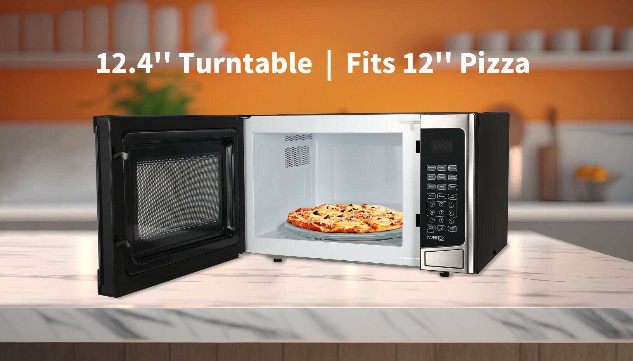 1.2 cu. ft. 1000-Watt Commercial Counter Top Microwave Oven in Stainless  Steel Interior and Exterior, Programmable