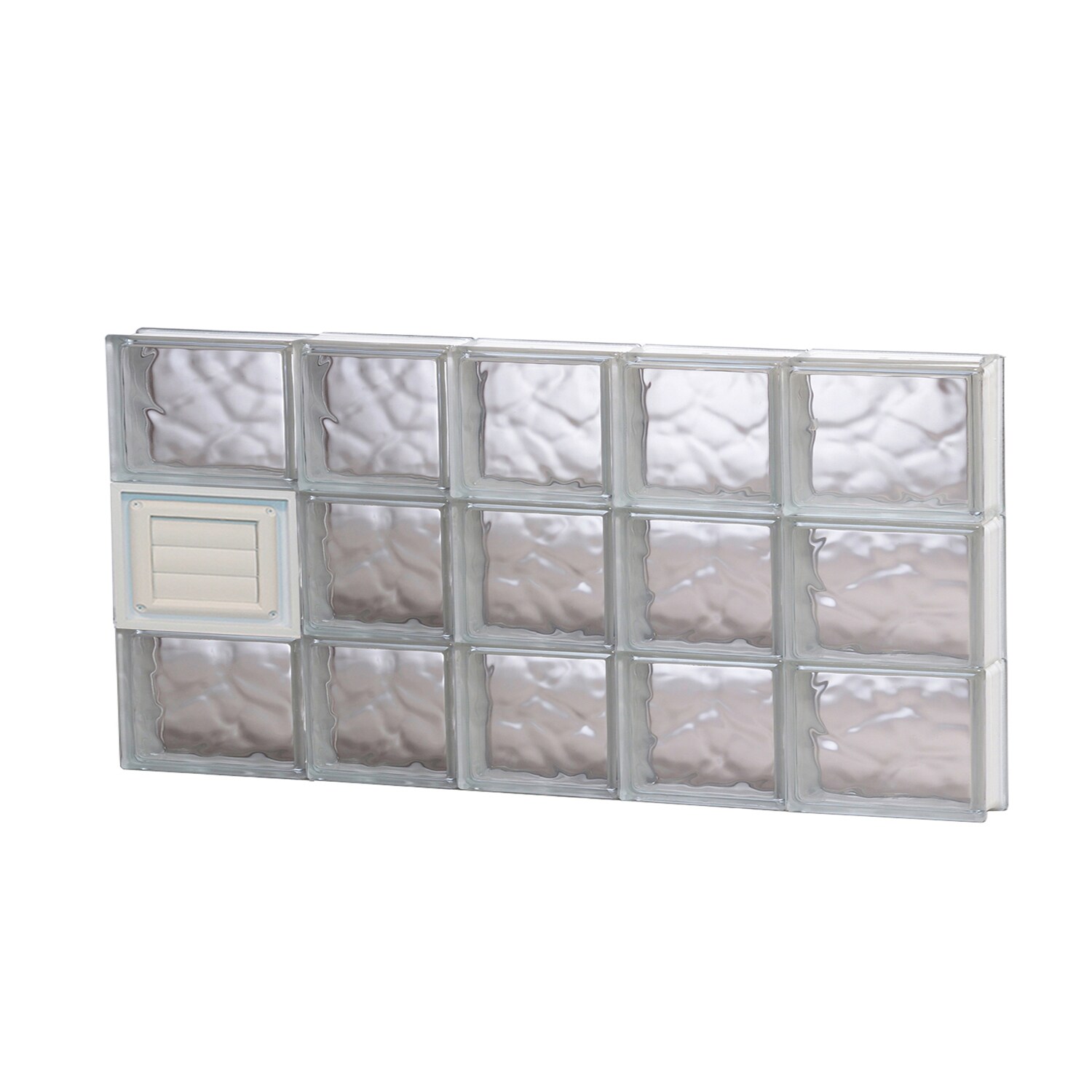REDI2SET D3418DC Wavy Glass 32-3/4-in x 17-1/4-in Frameless Replacement Dryer vent Glass Block Window