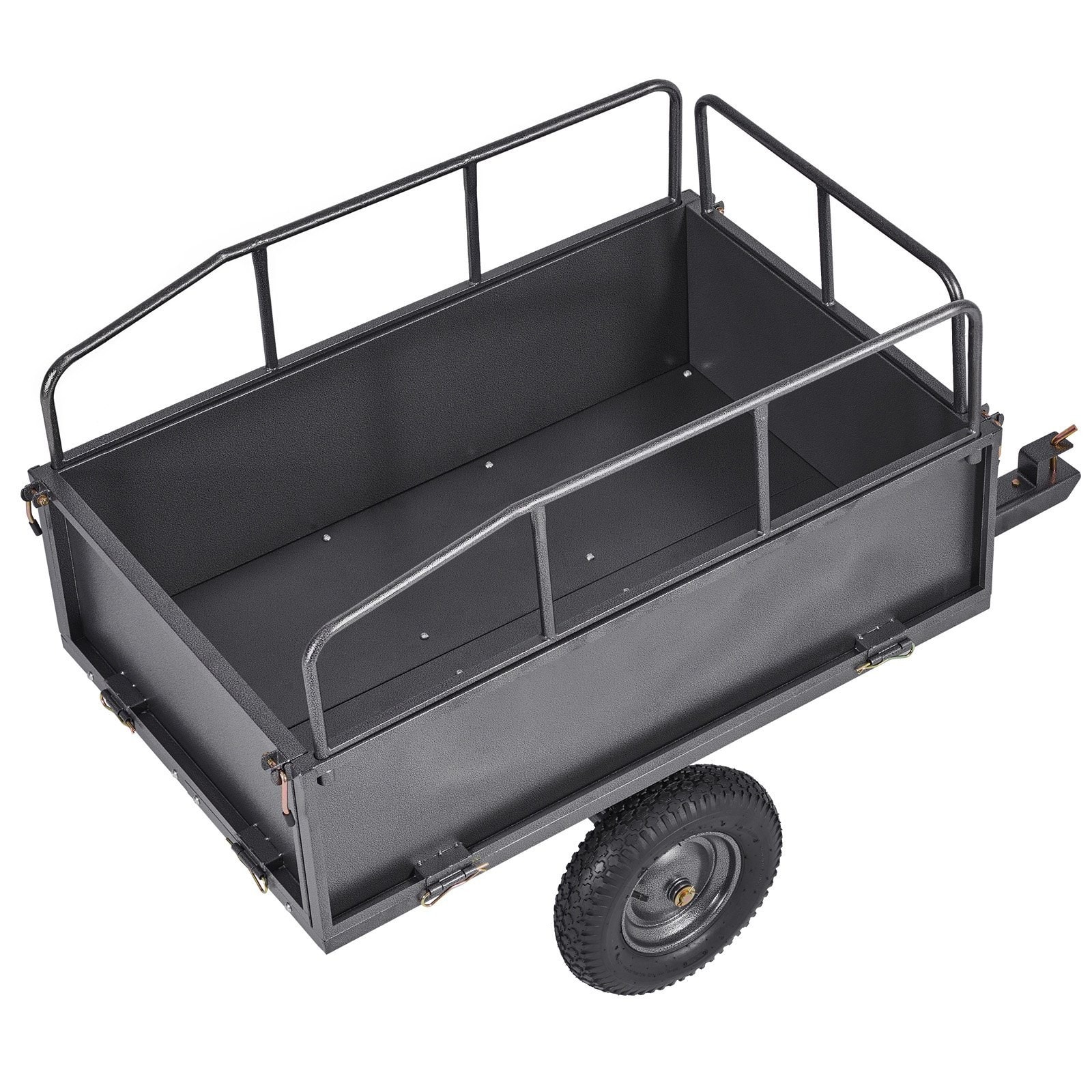GIVIMO 17-cu ft 600-lb Garden Utility Trailer with 16-in Pneumatic Tires ATV UTV Tow Behind Steel Dump Cart with Pedal Release