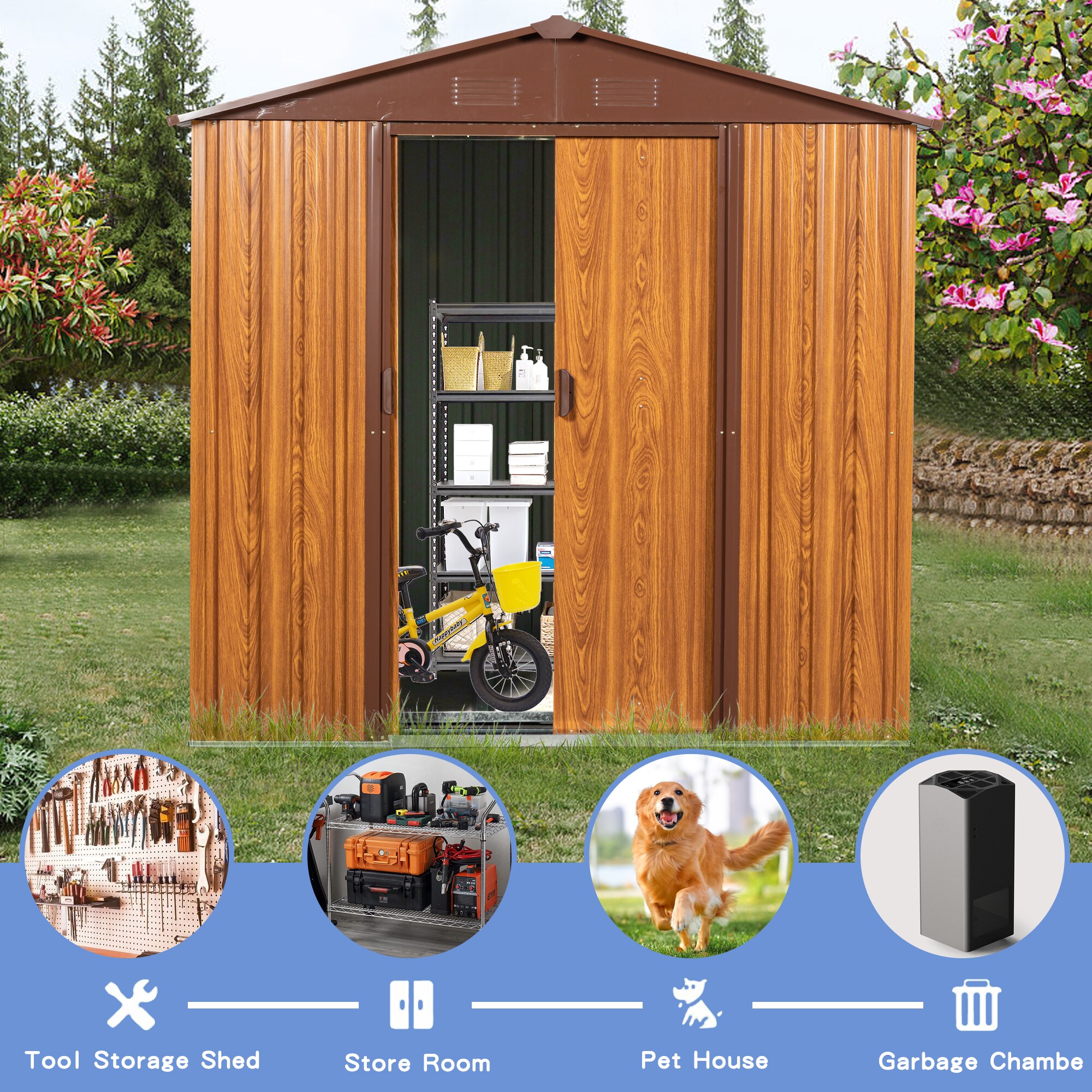 Clihome CL-WC5435BW Metal-Storage-Buildings-Sheds - View #5