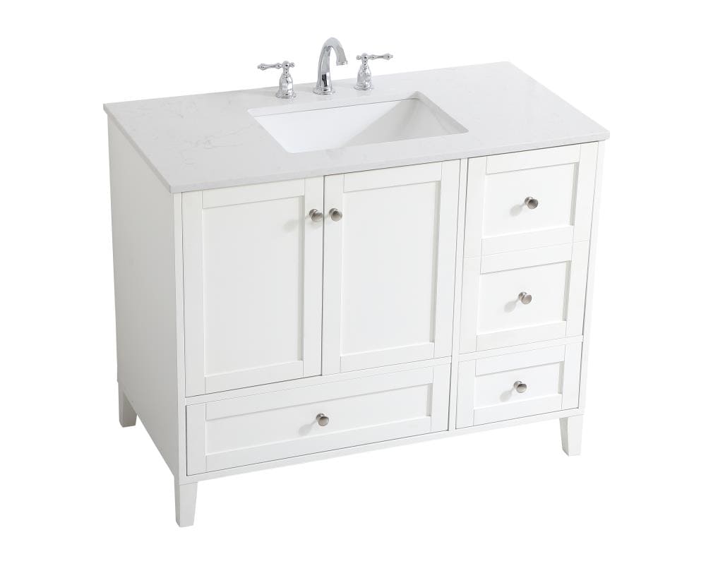 Elegant Decor First Impressions 42-in White Undermount Single Sink ...