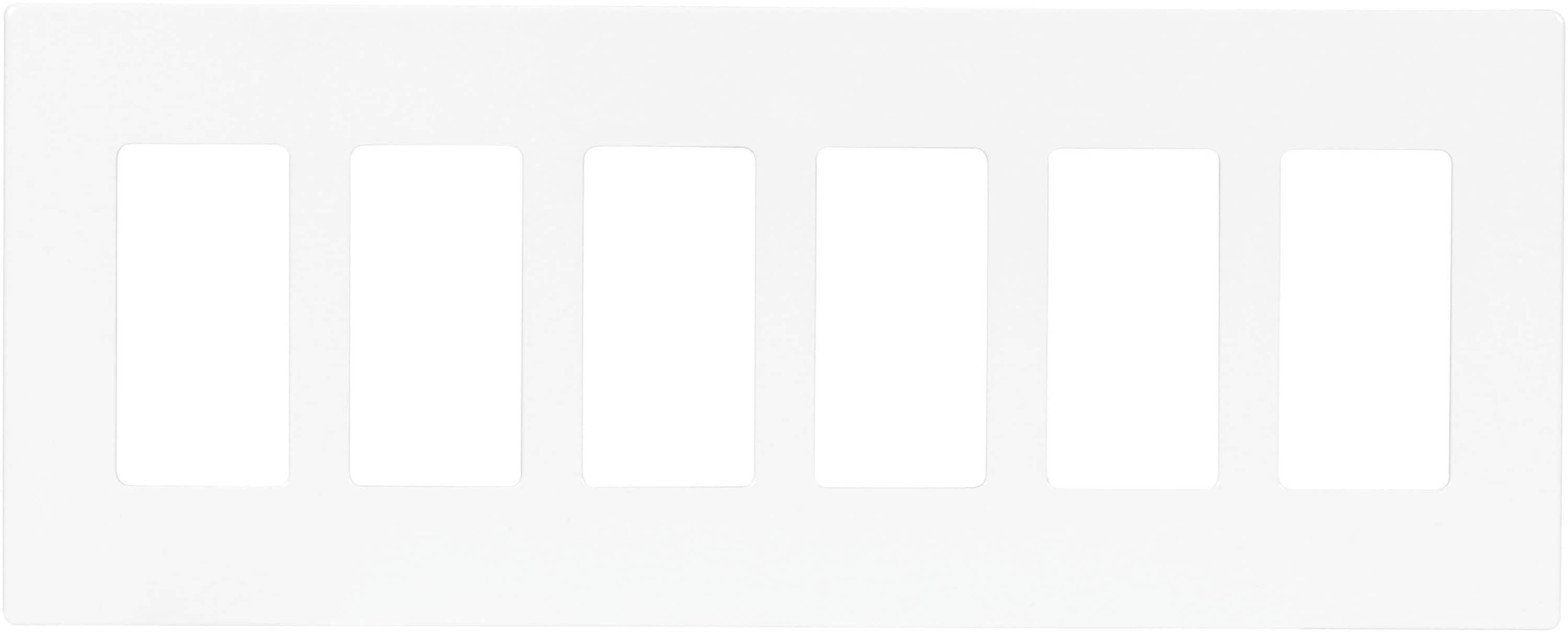 Eaton 9526WS Aspire 6 -Gang White satin Nylon Decorator Wall Plate