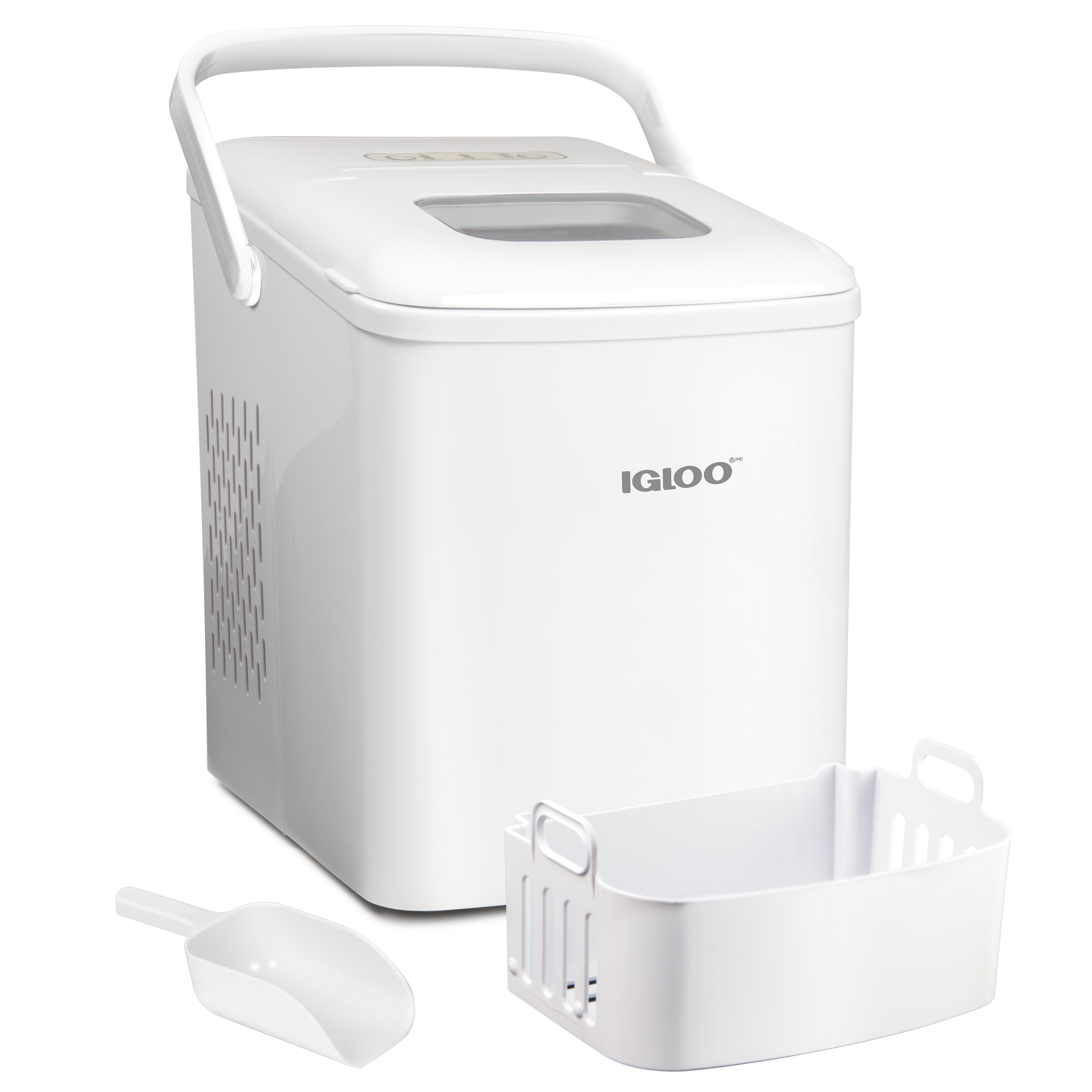 $119.99 - Igloo Ice Maker With Scoop and Basket - Stainless Steel White –  Môdern Space Gallery
