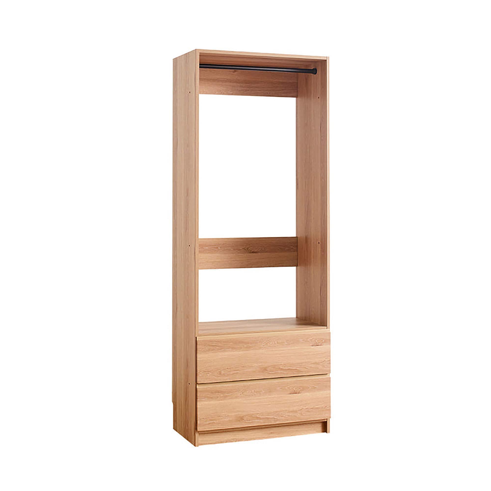 Klair Living Prosper 31.2-in to 31.2-in W Walk-in Portable closet Oak Solid Shelving Wood Closet System
