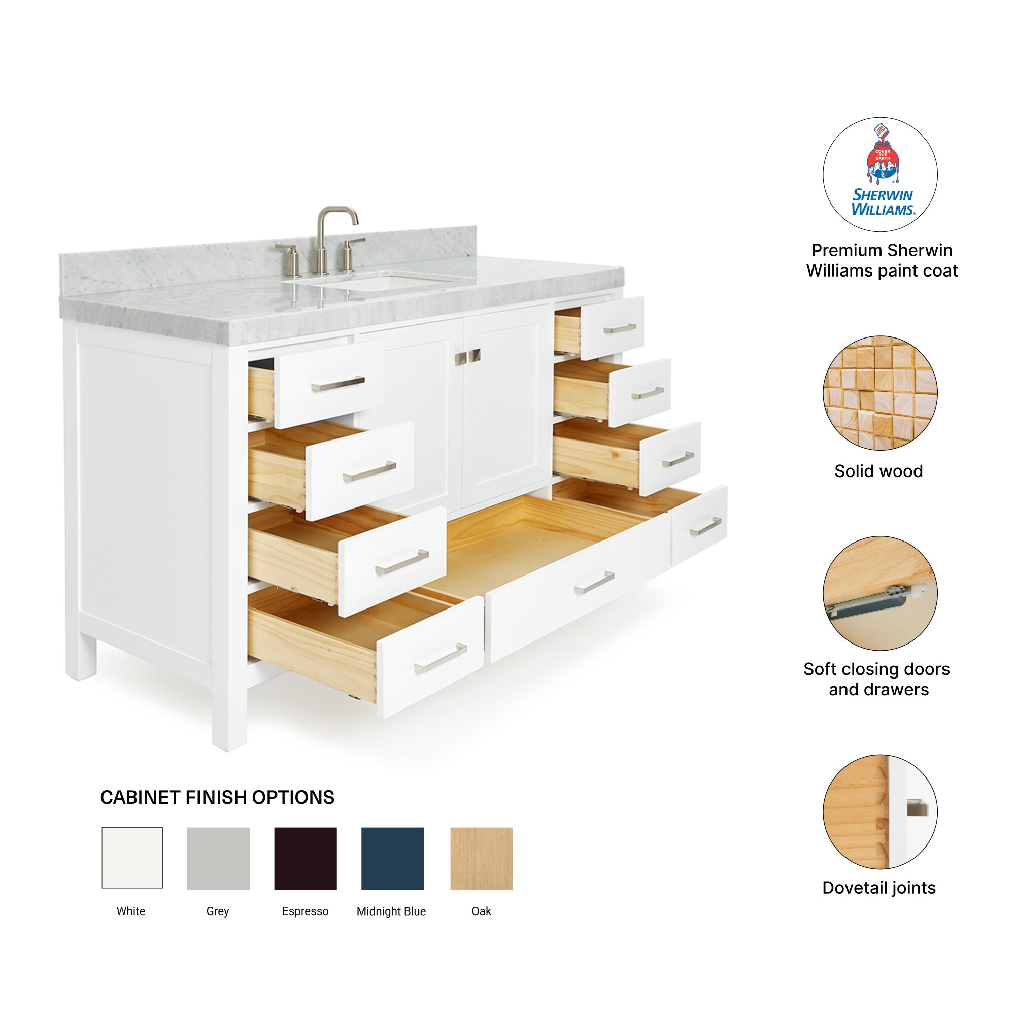 ARIEL A060SCW5RVOWHT Bath-Vanity-Combo - View #5