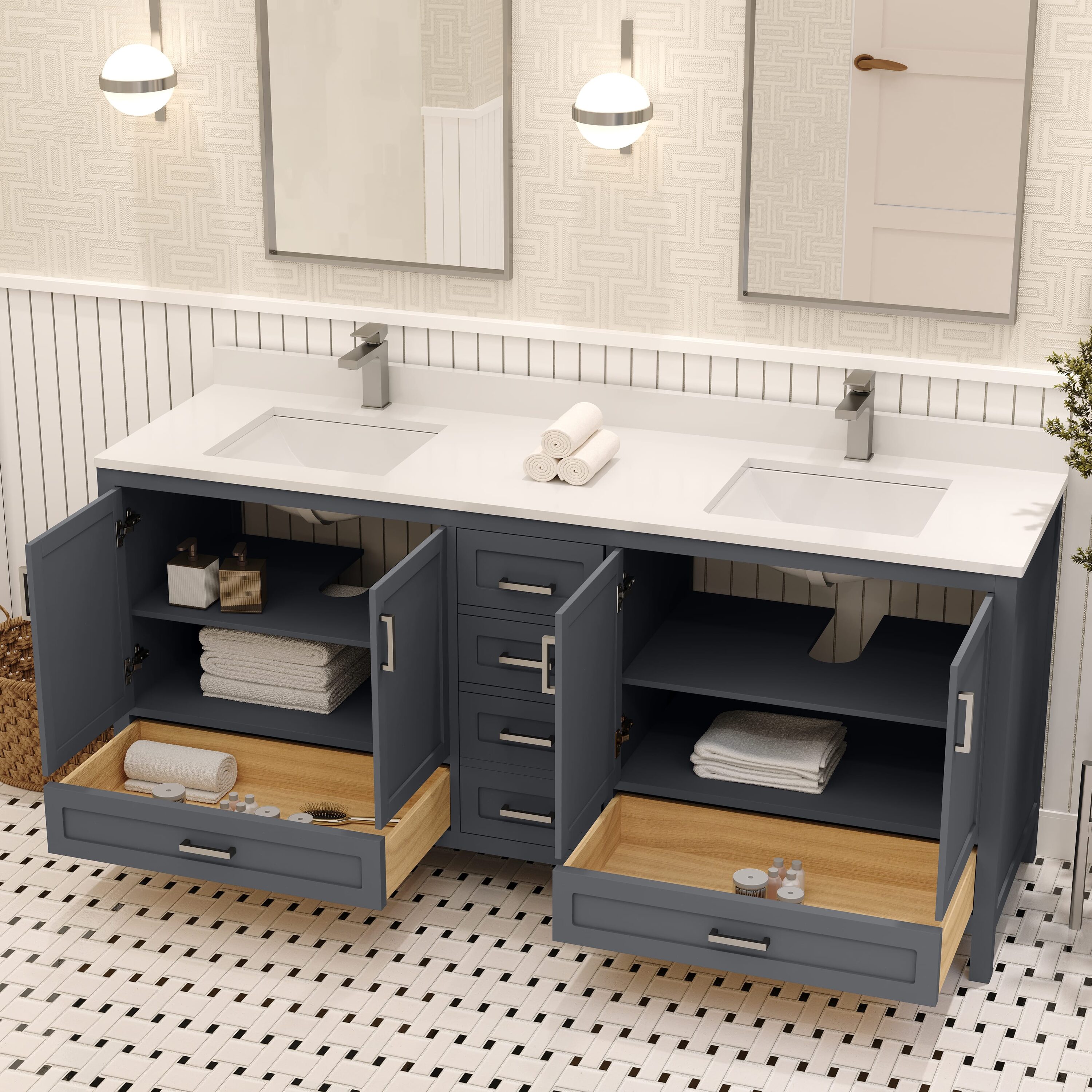 Ayna Decors AVR72CG3122 Bath-Vanity-Combo - View #4