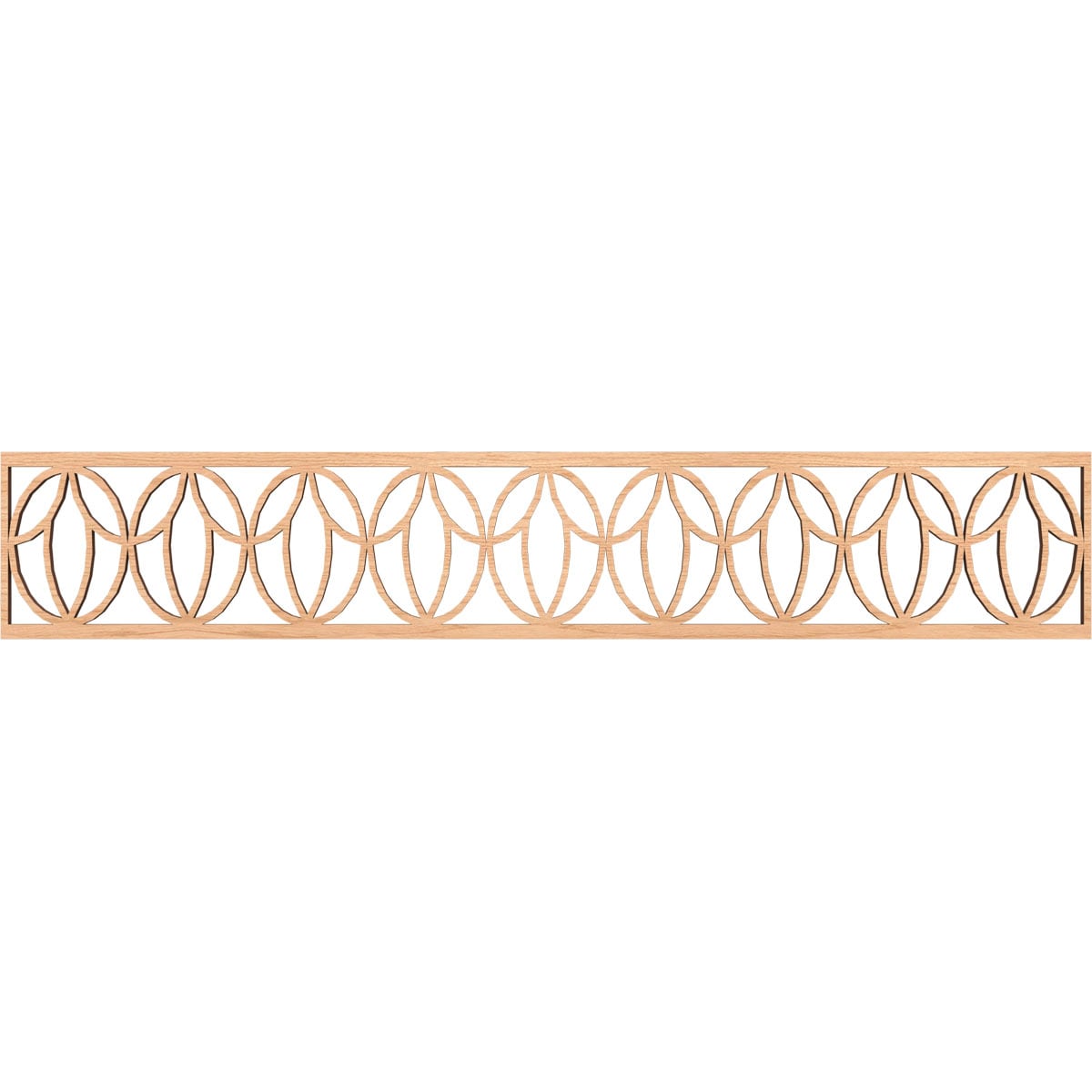 Ekena Millwork MLDB08X46SHOHI Shoshoni Fretwork Flat Trim 8-in x 3.89-ft Hickory Brown Unfinished 2156629 Pierced Wall Panel Moulding