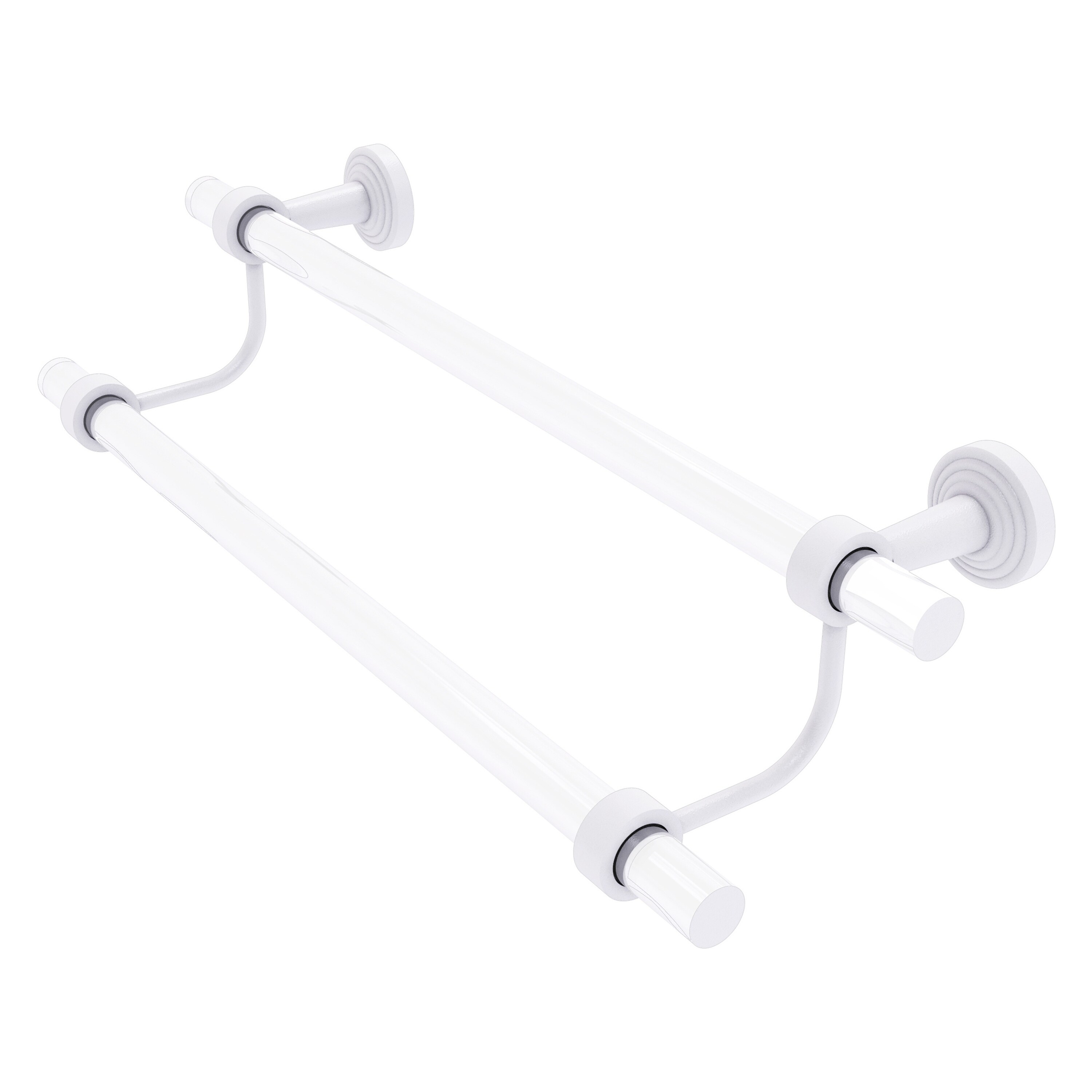 Allied Brass PB-72-18-WHM Pacific Beach 18-in double Matte White Wall mount Double Towel Bar