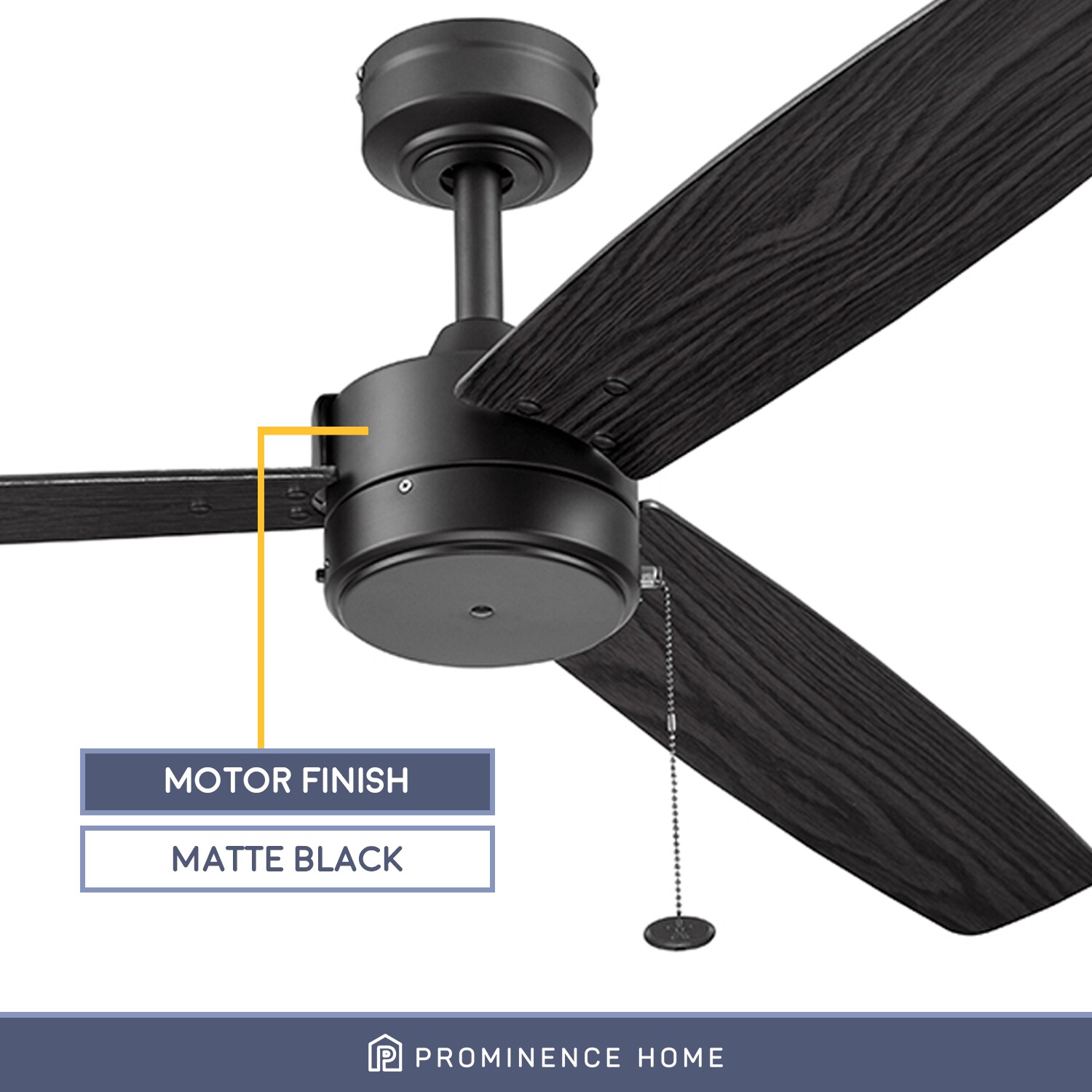 Journal Matte Black 52-Inch Ceiling Fan with Reversible Ebony and Teak Blades