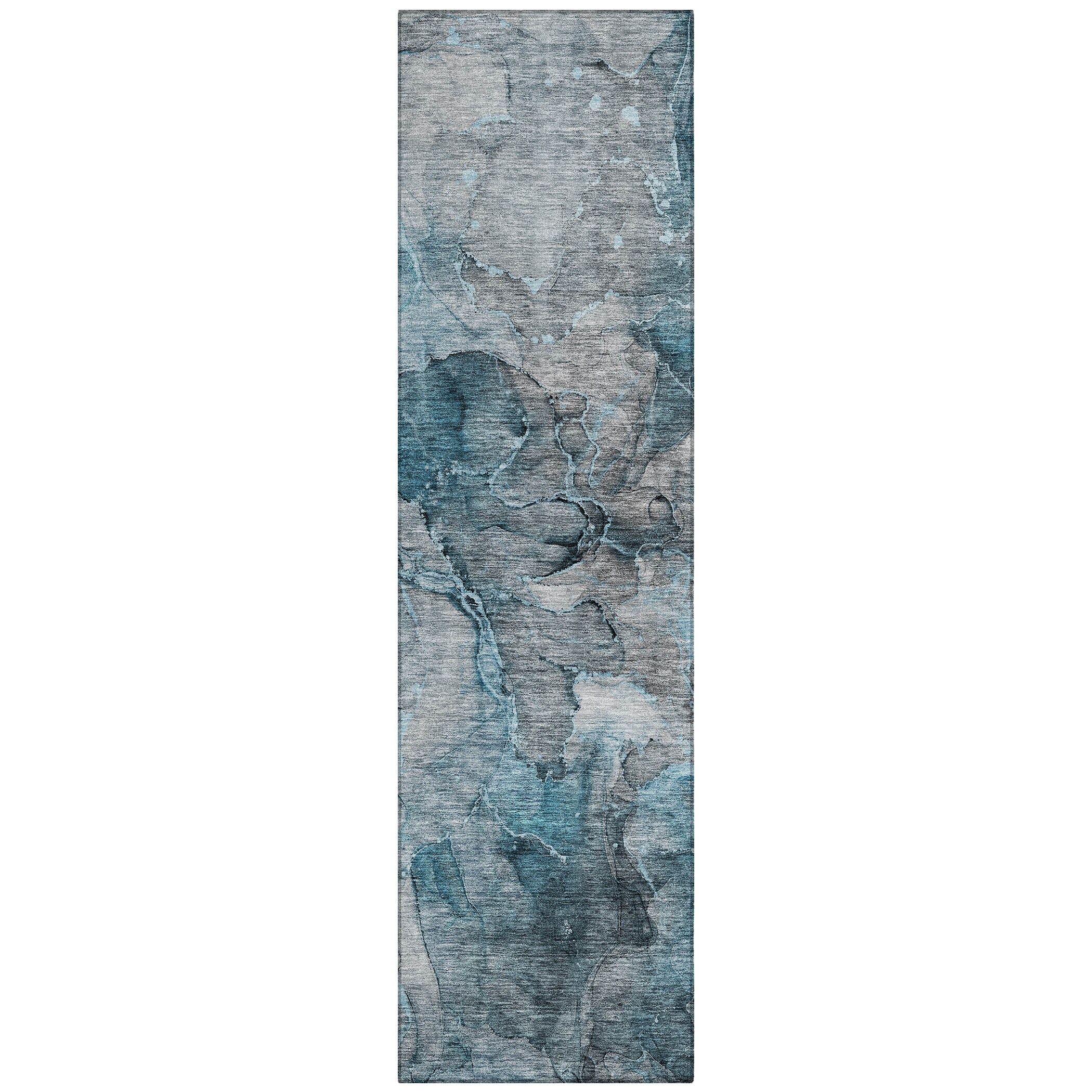 Addison Rugs ACN689TE2X8 Chantille ACN689TE 2 x 7 (ft) Polyester Teal Rectangular Indoor/Outdoor Geometric Machine washable Area rug