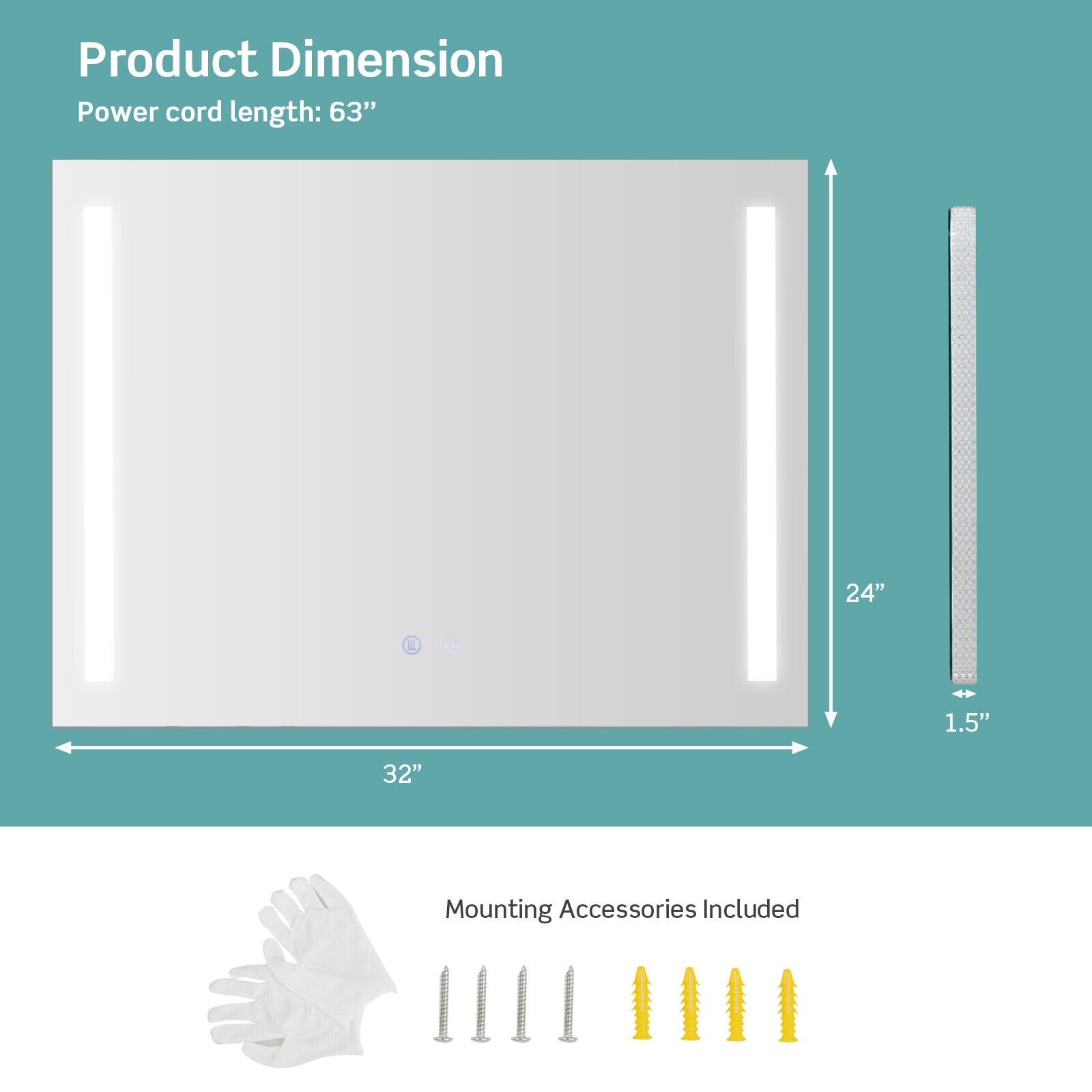 Forclover WBSGOEMR2424 Framed-Bath-Mirrors - View #4