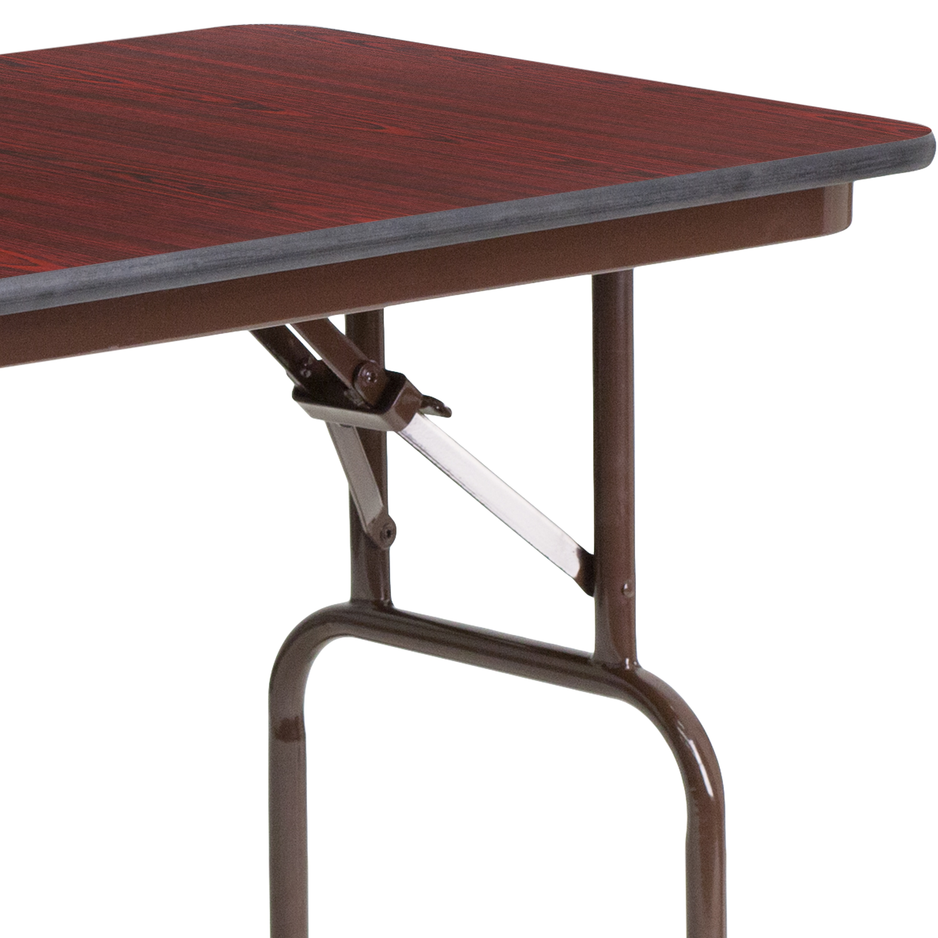 Mahogany Laminate Folding Banquet Table with Metal Frame