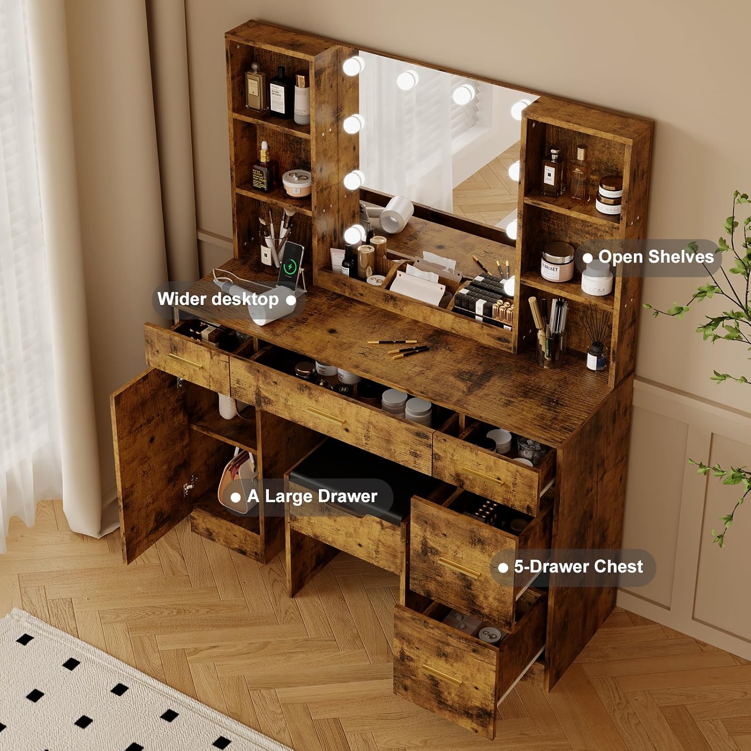 Qeetex LSNL012 Bedroom-Vanities - View #3