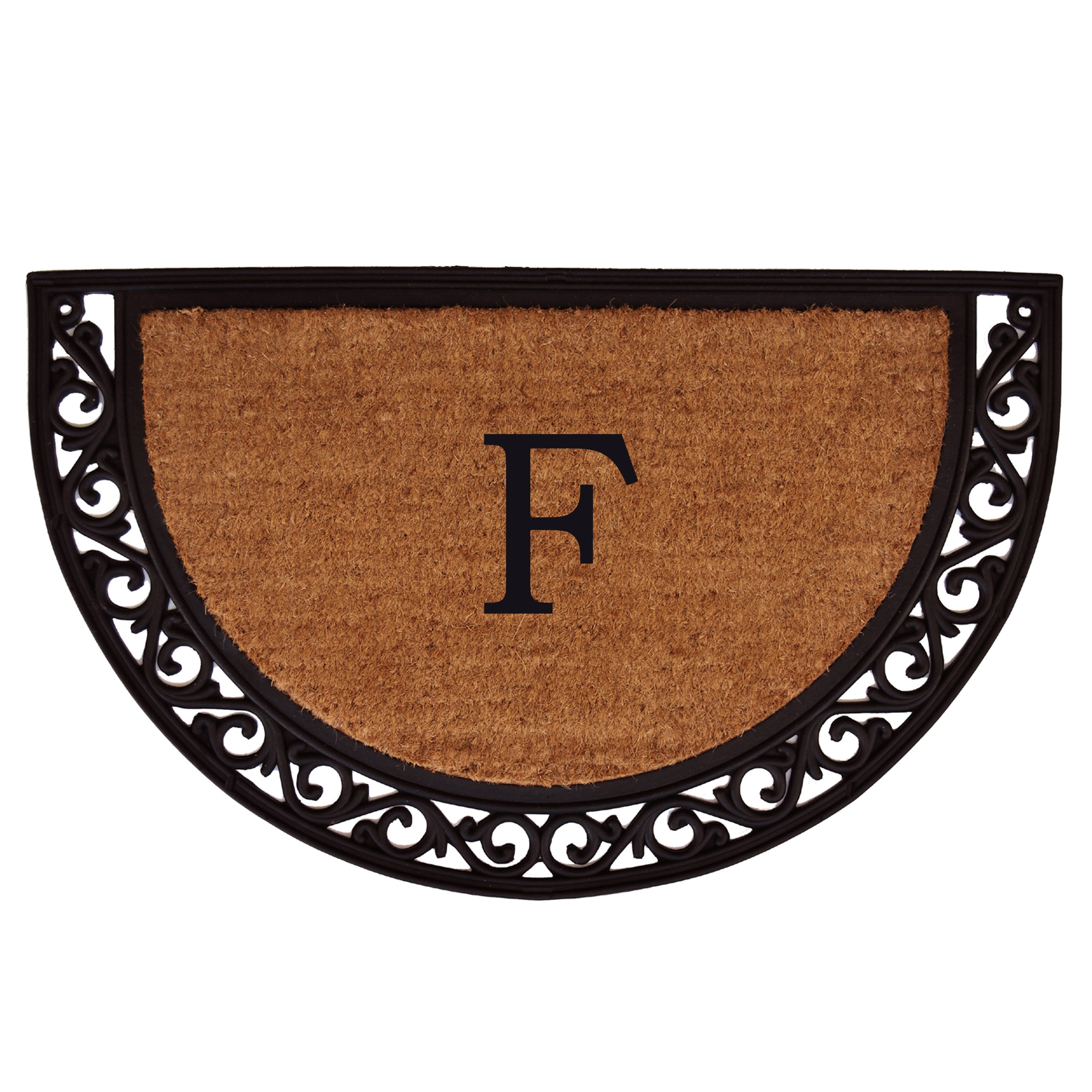 Callowaymills 100101830F Natural/Black Coir/Rubber Non-Slip Grip Indoor or outdoor Decorative Door Mat