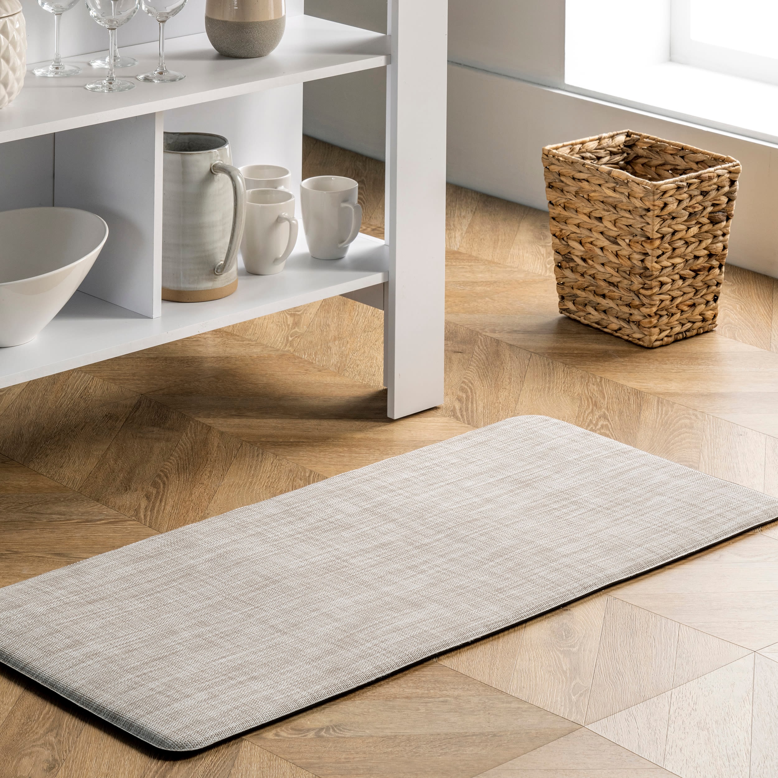 nuLOOM EBWM03A-20042 2-ft x 3-ft Off White PVC Rectangular Indoor Anti-fatigue mat